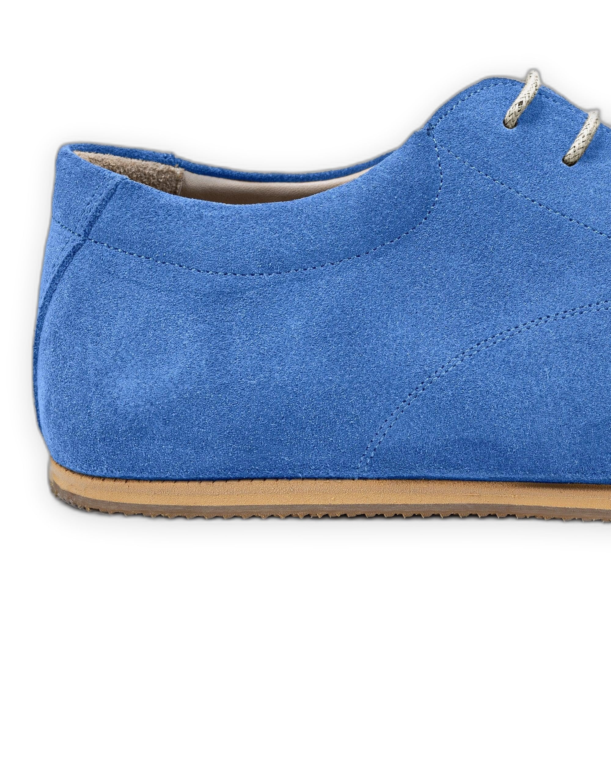 Side view Blue Suede Barefoot Sneaker - Calf Leather Zero Drop | Bespoky