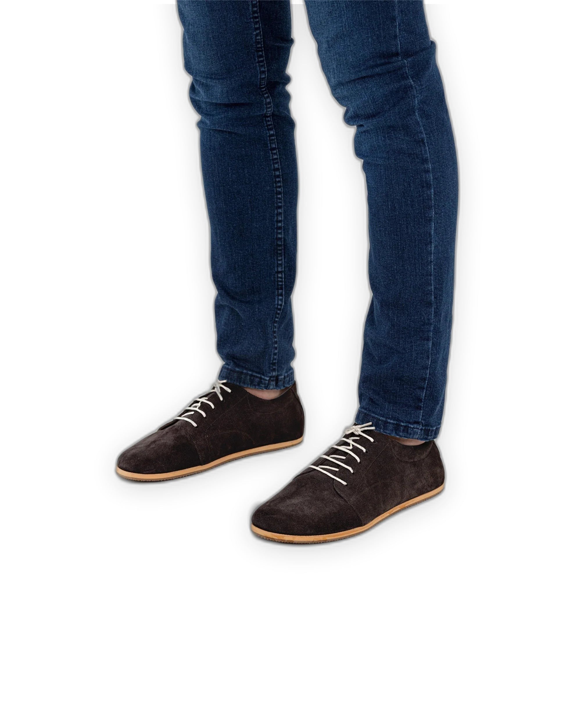 Top view Brown Suede Barefoot Sneaker - Handcrafted Calf Leather | Bespoky