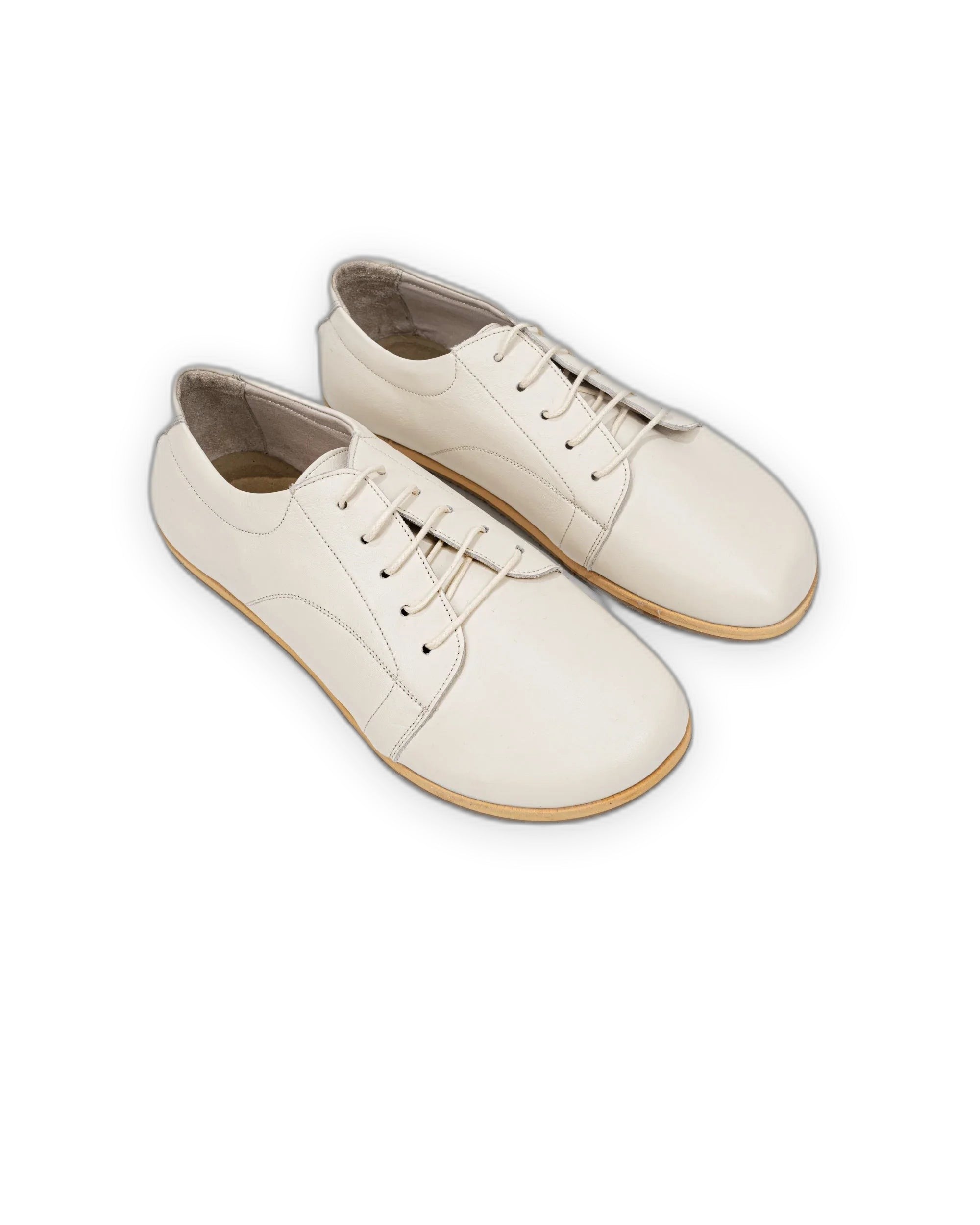 Men's Cream Barefoot Sneaker - Handcrafted Calf Leather Wide Toe Box | Bespoky