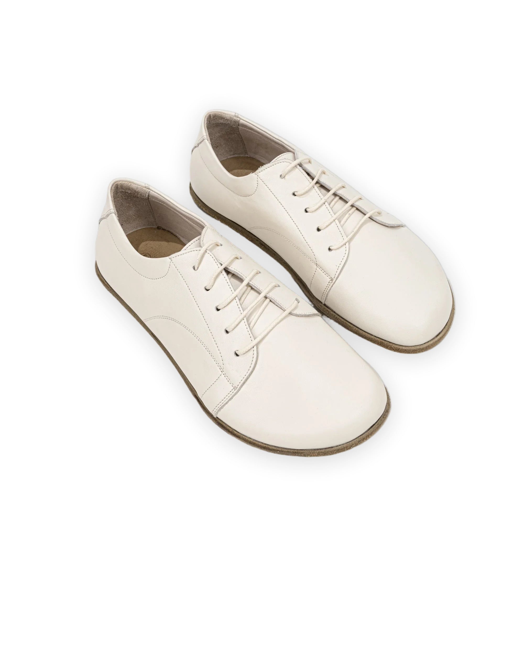 Men's Cream Barefoot Sneaker - Handcrafted Calf Leather Wide Toe Box | Bespoky