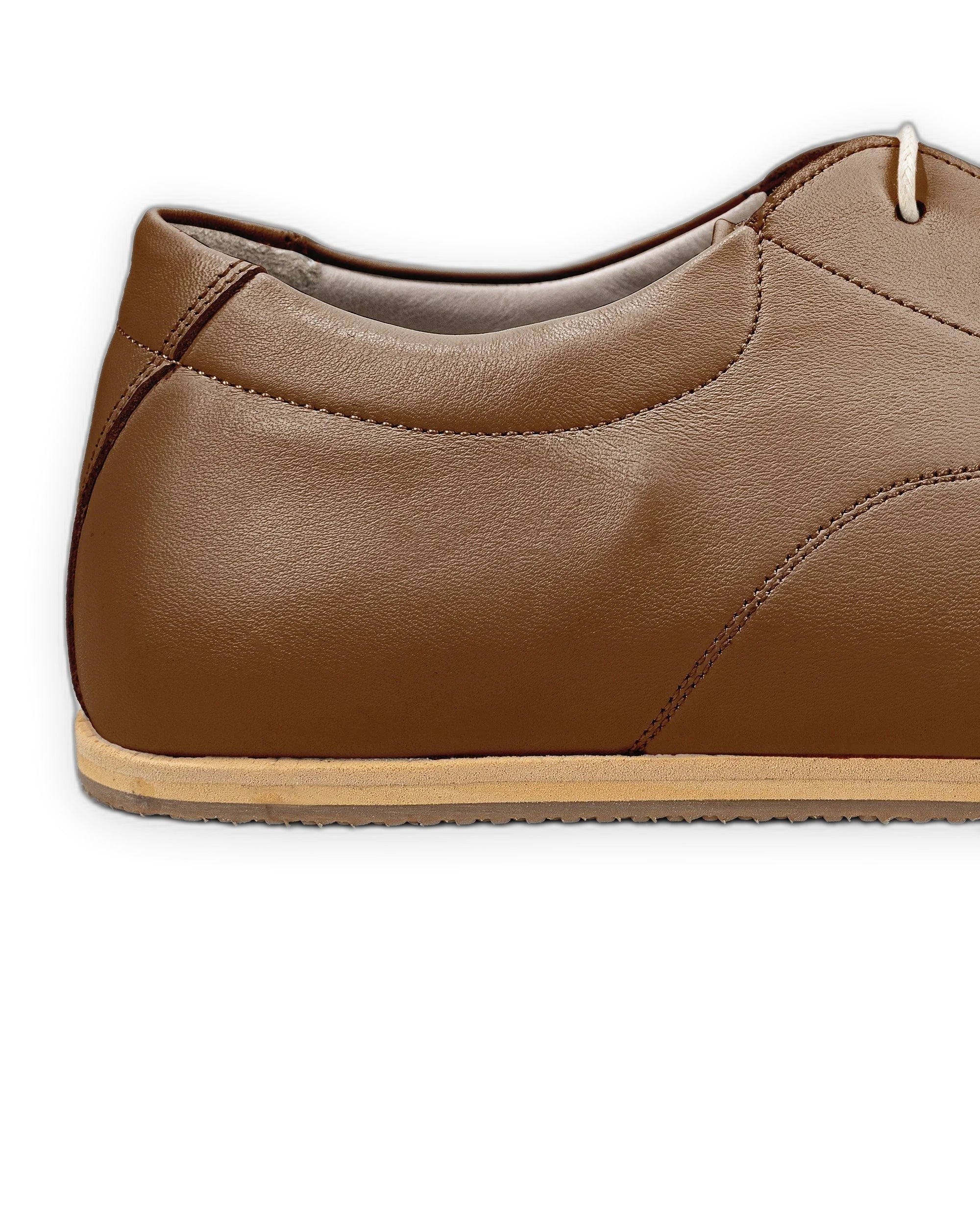 Top view Dark Tan Barefoot Sneaker - Handcrafted Calf Leather | Bespoky