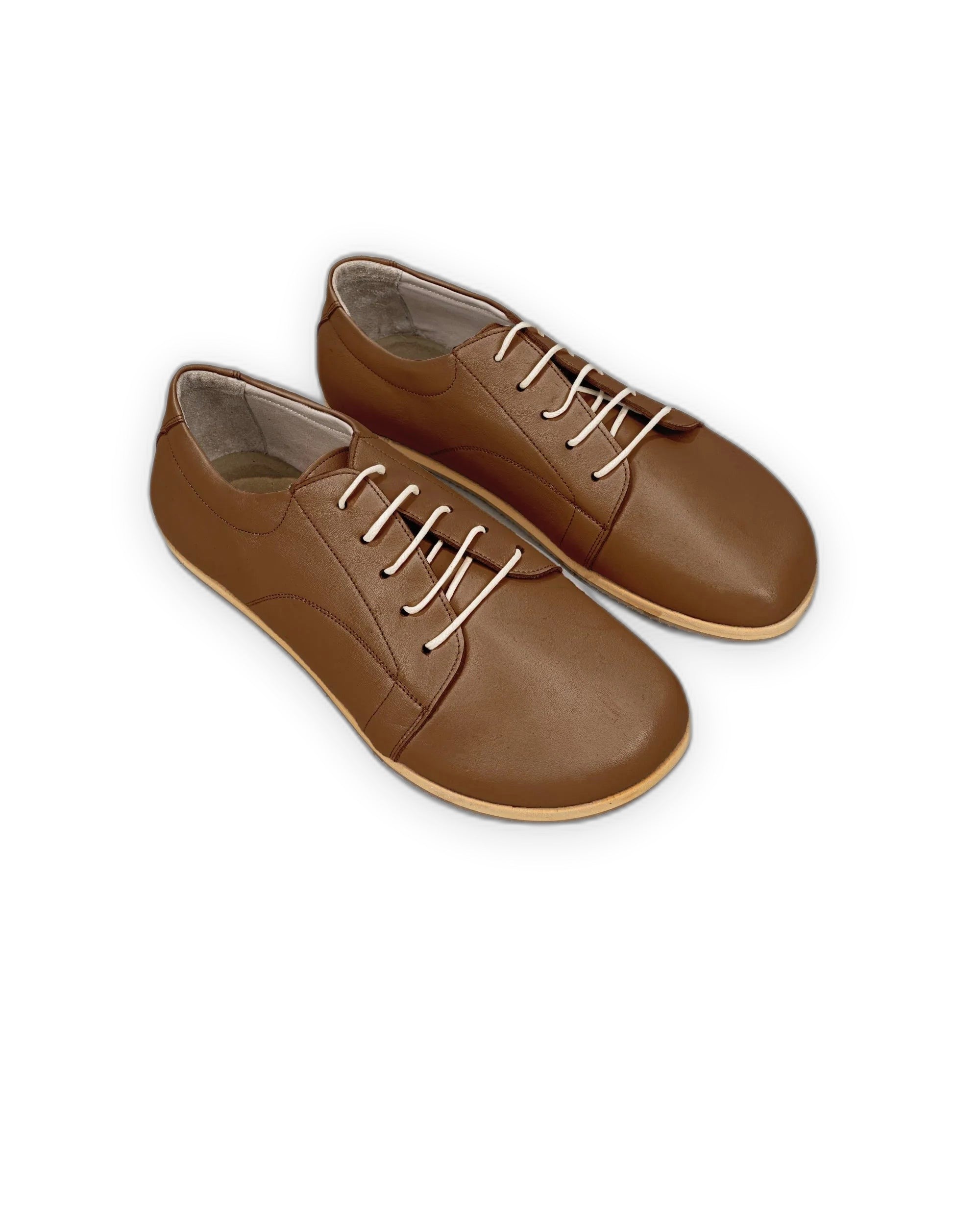 Men's Dark Tan Barefoot Sneaker - Handcrafted Calf Leather Wide Toe Box | Bespoky