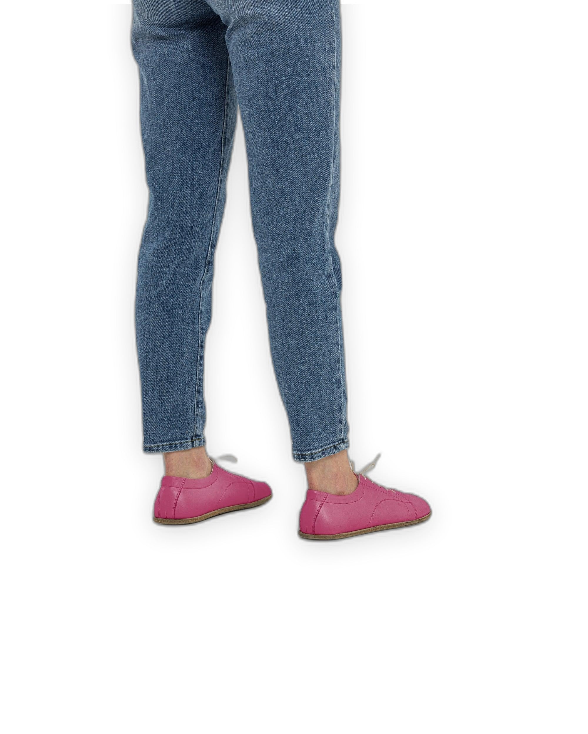 Pair Fuchsia Barefoot Sneaker - Barefoot Wide Toe Calf Leather | Bespoky