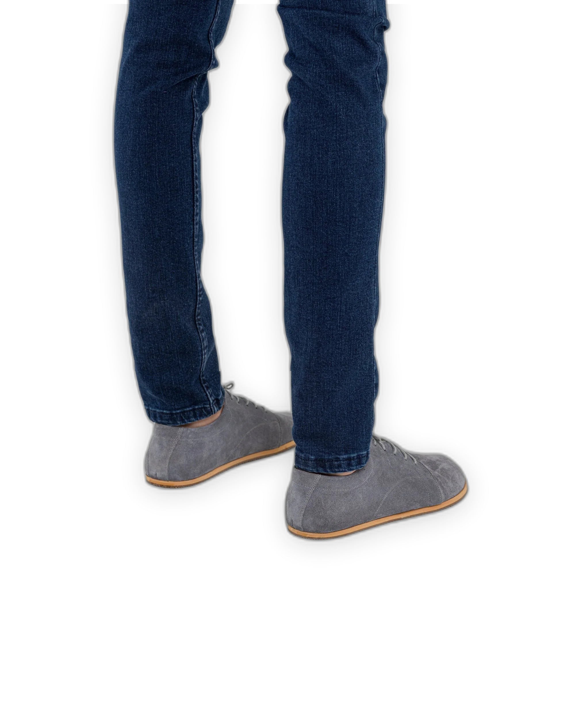 Detail Grey Suede Barefoot Sneaker - Handcrafted Calf Leather Turkey | Bespoky