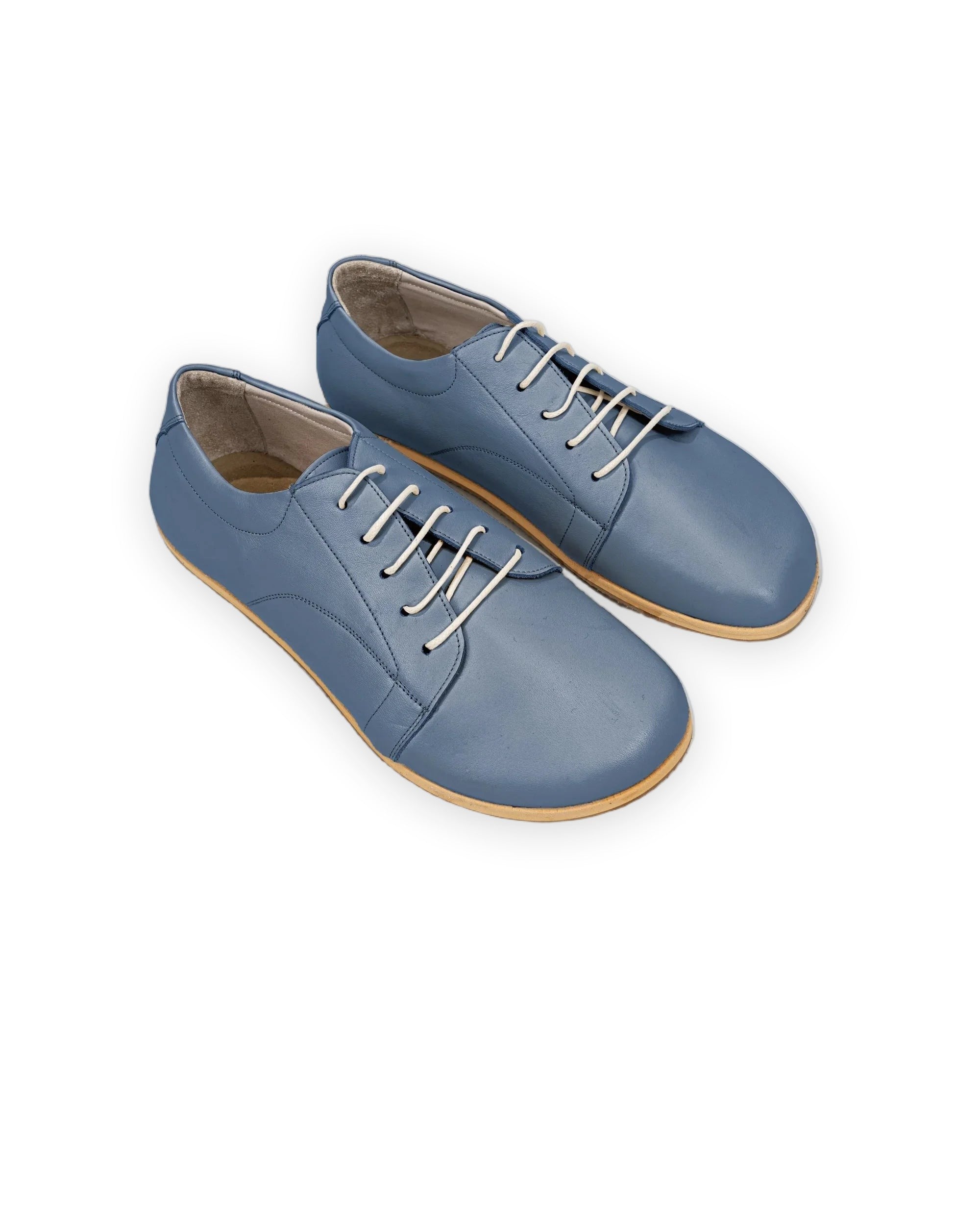 Men's Jean Blue Barefoot Sneaker - Handcrafted Calf Leather Wide Toe Box | Bespoky
