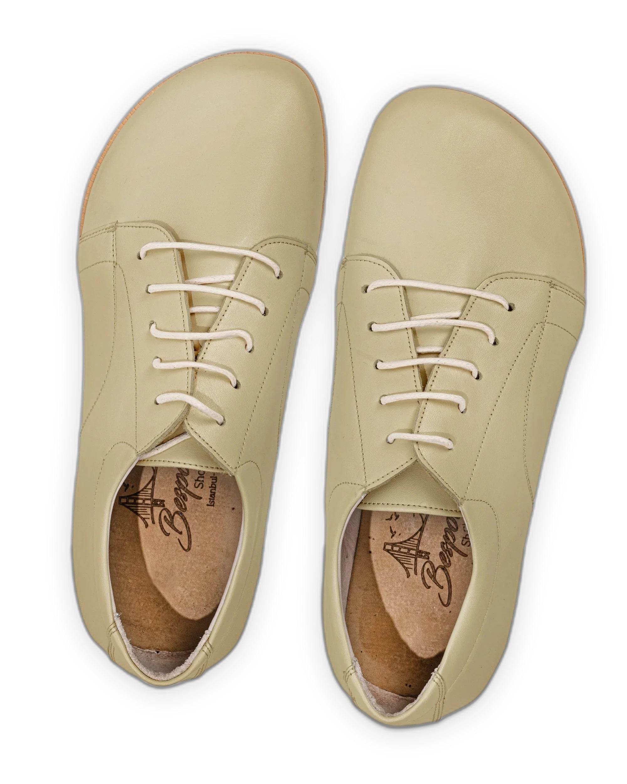 Side view Yellow Barefoot Sneaker - Calf Leather Zero Drop | Bespoky