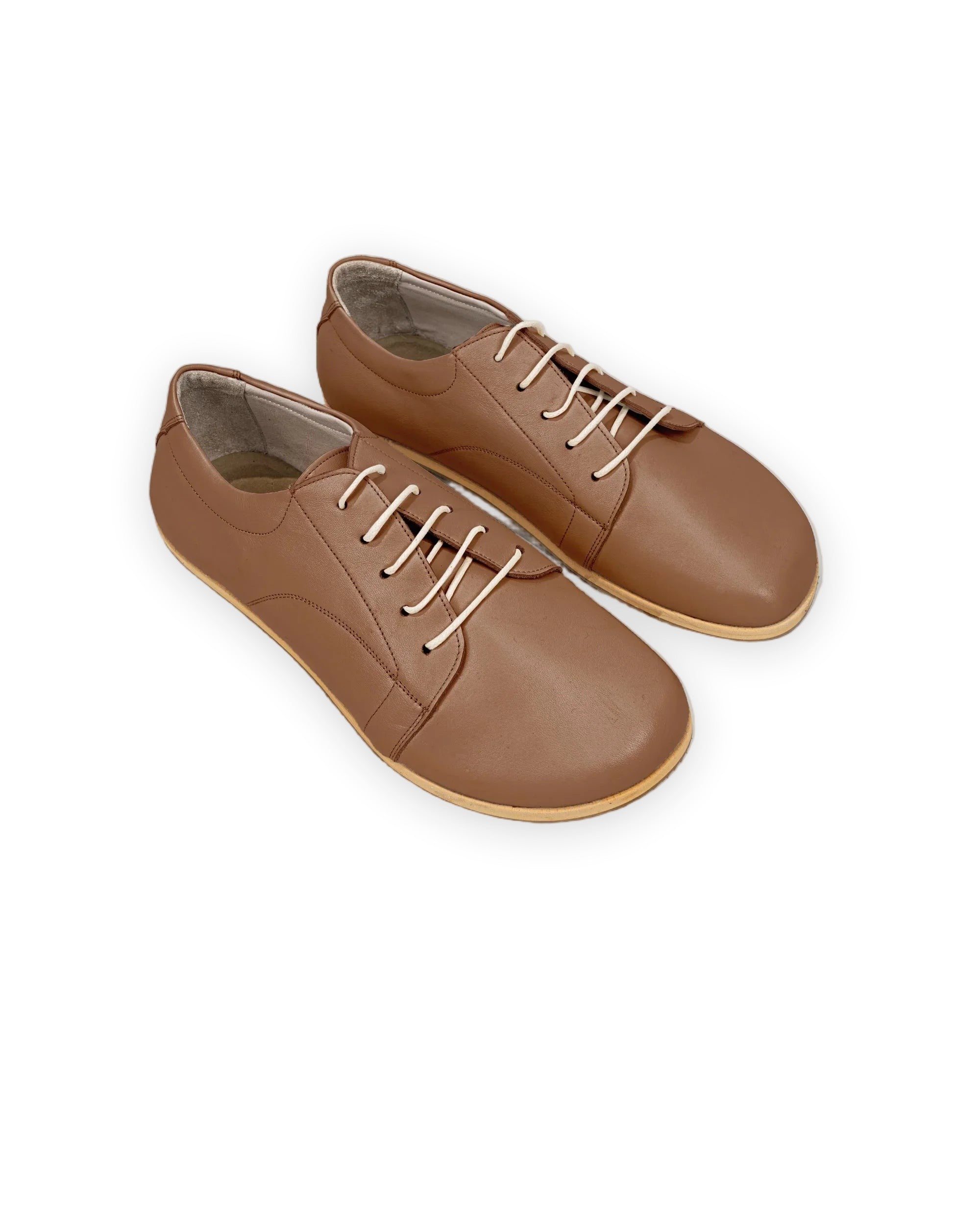 Men's Tan Barefoot Sneaker - Handcrafted Calf Leather Wide Toe Box | Bespoky