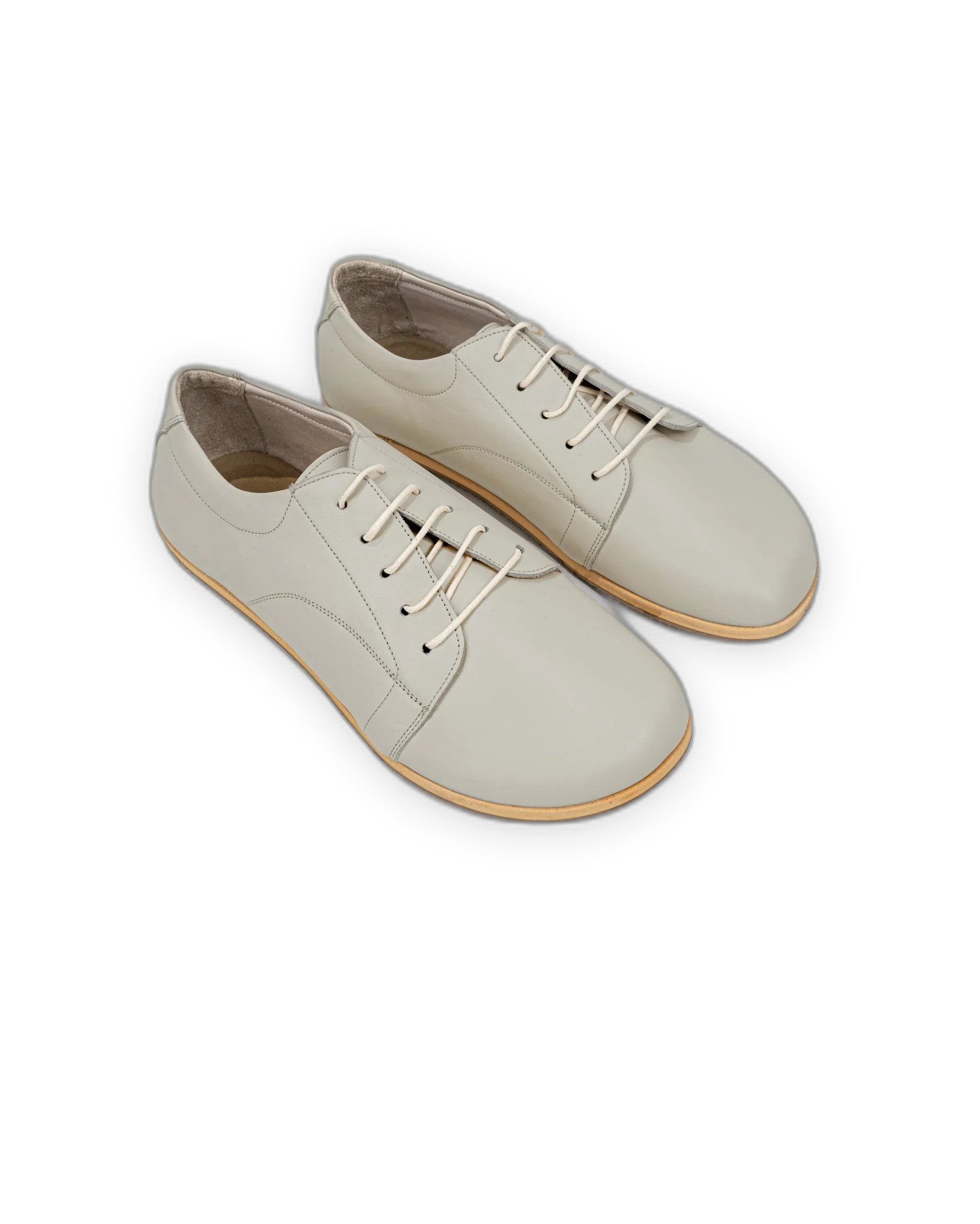 Men's Lucas Beige Barefoot Sneaker - Handcrafted Calf Leather Wide Toe Box | Bespoky
