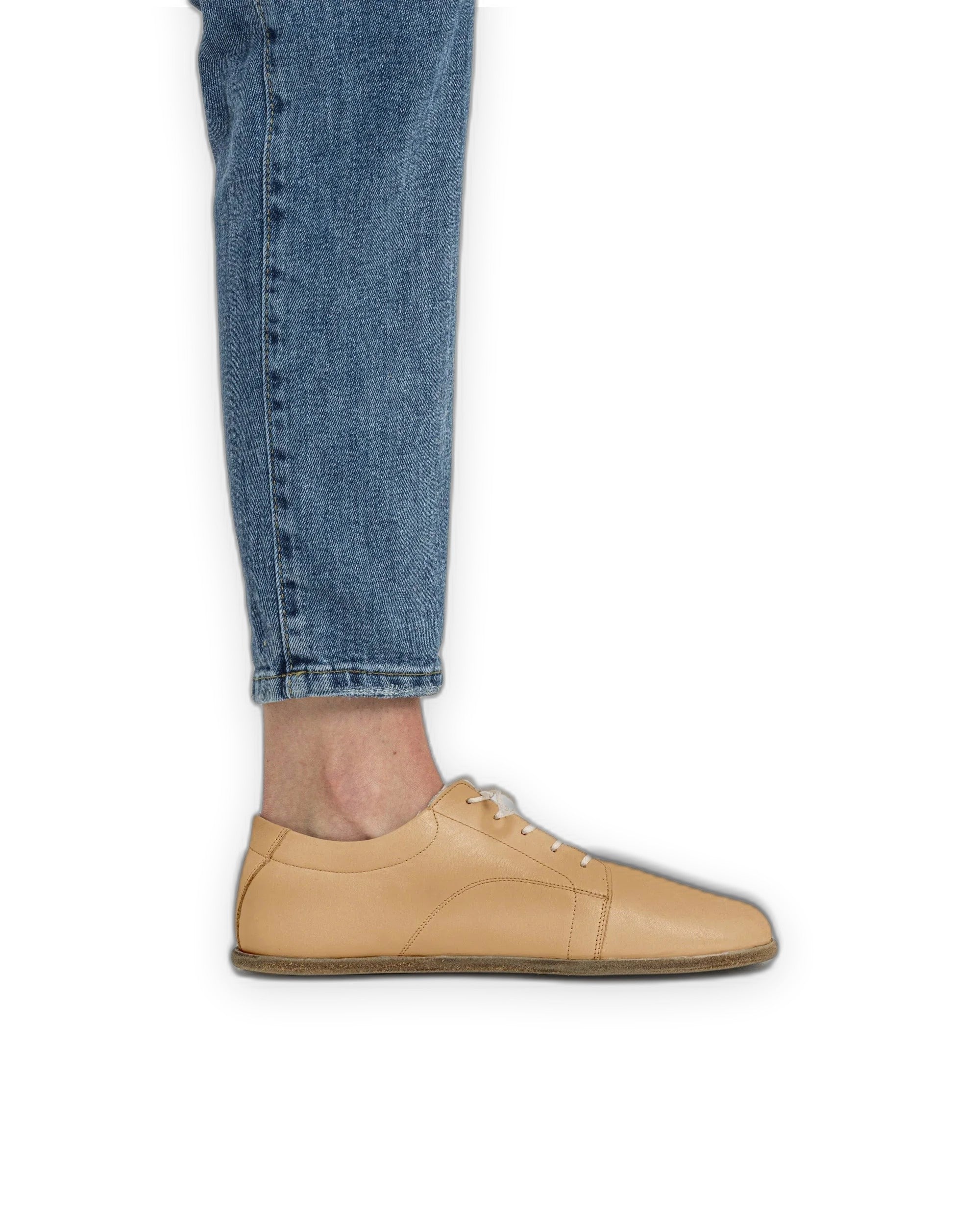 Detail Melon Yellow Barefoot Sneaker - Handcrafted Calf Leather Turkey | Bespoky