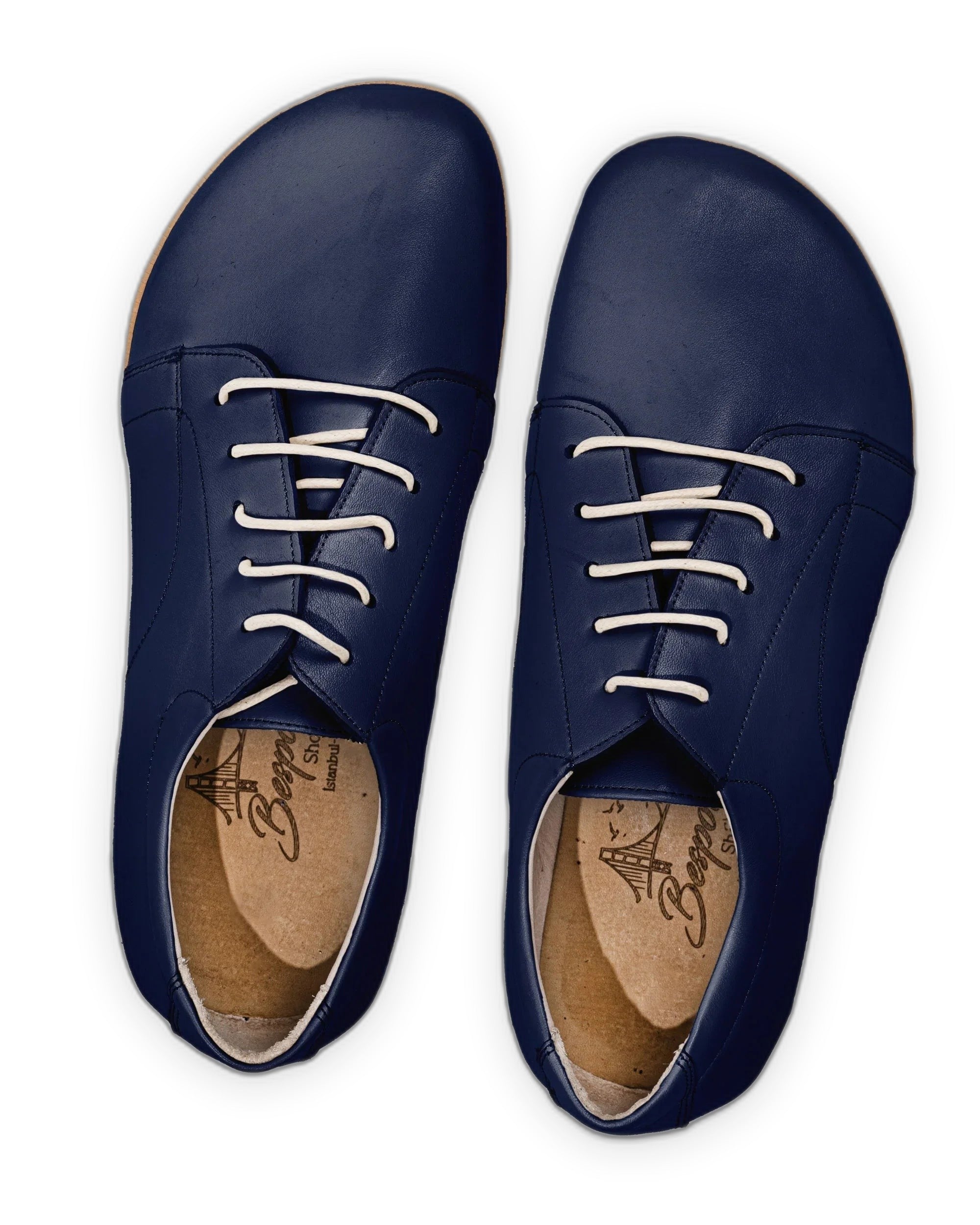 Detail Navy Blue Barefoot Sneaker - Handcrafted Calf Leather Turkey | Bespoky