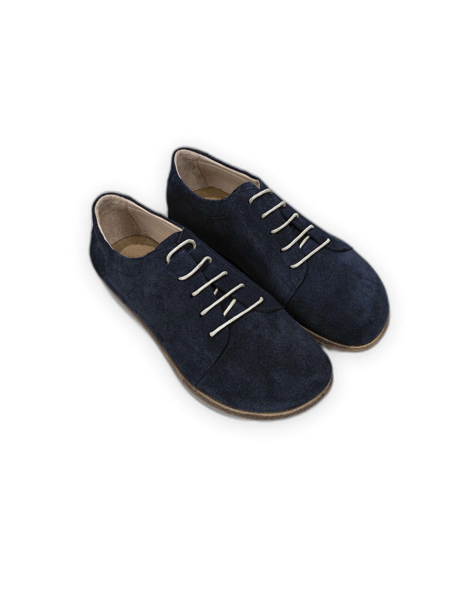 Men's Navy Suede Barefoot Sneaker - Handcrafted Calf Leather Wide Toe Box | Bespoky
