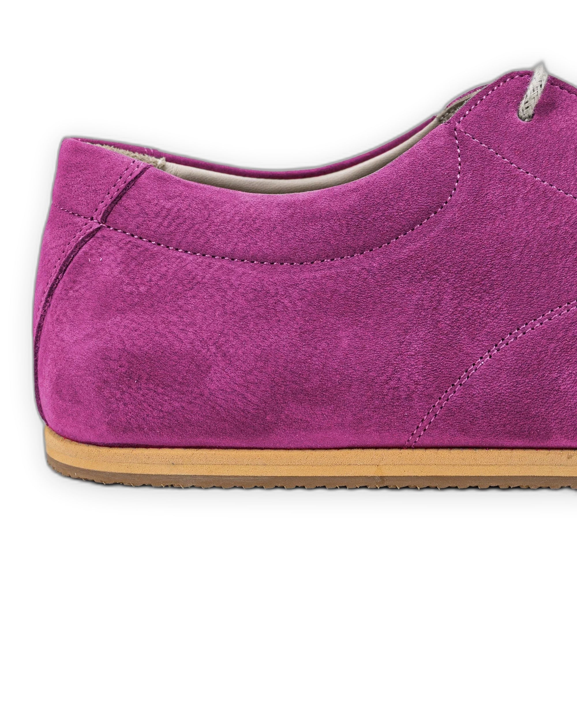 Side view Pink Nubuck Barefoot Sneaker - Calf Leather Zero Drop | Bespoky