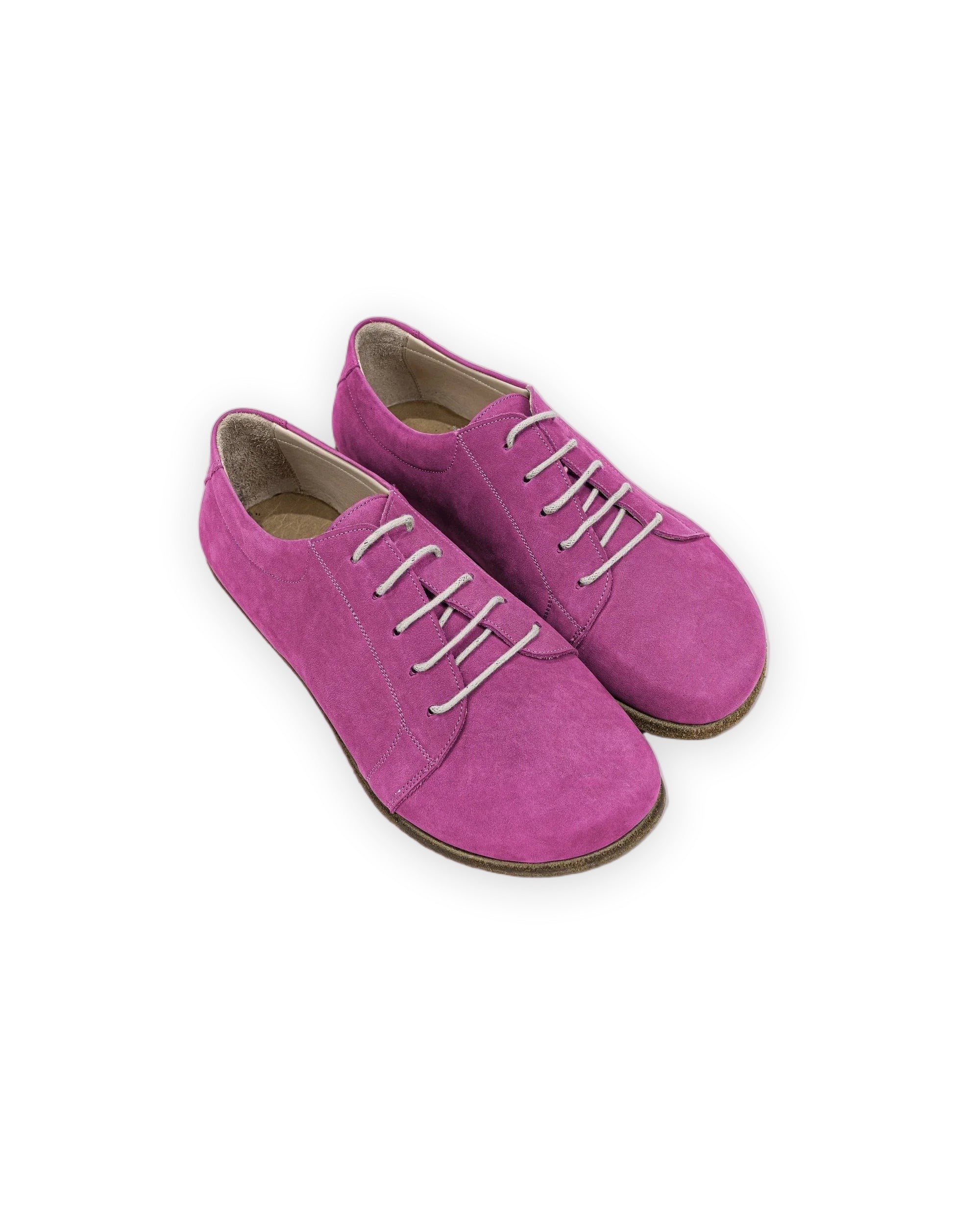 Men's Pink Nubuck Barefoot Sneaker - Handcrafted Calf Leather Wide Toe Box | Bespoky
