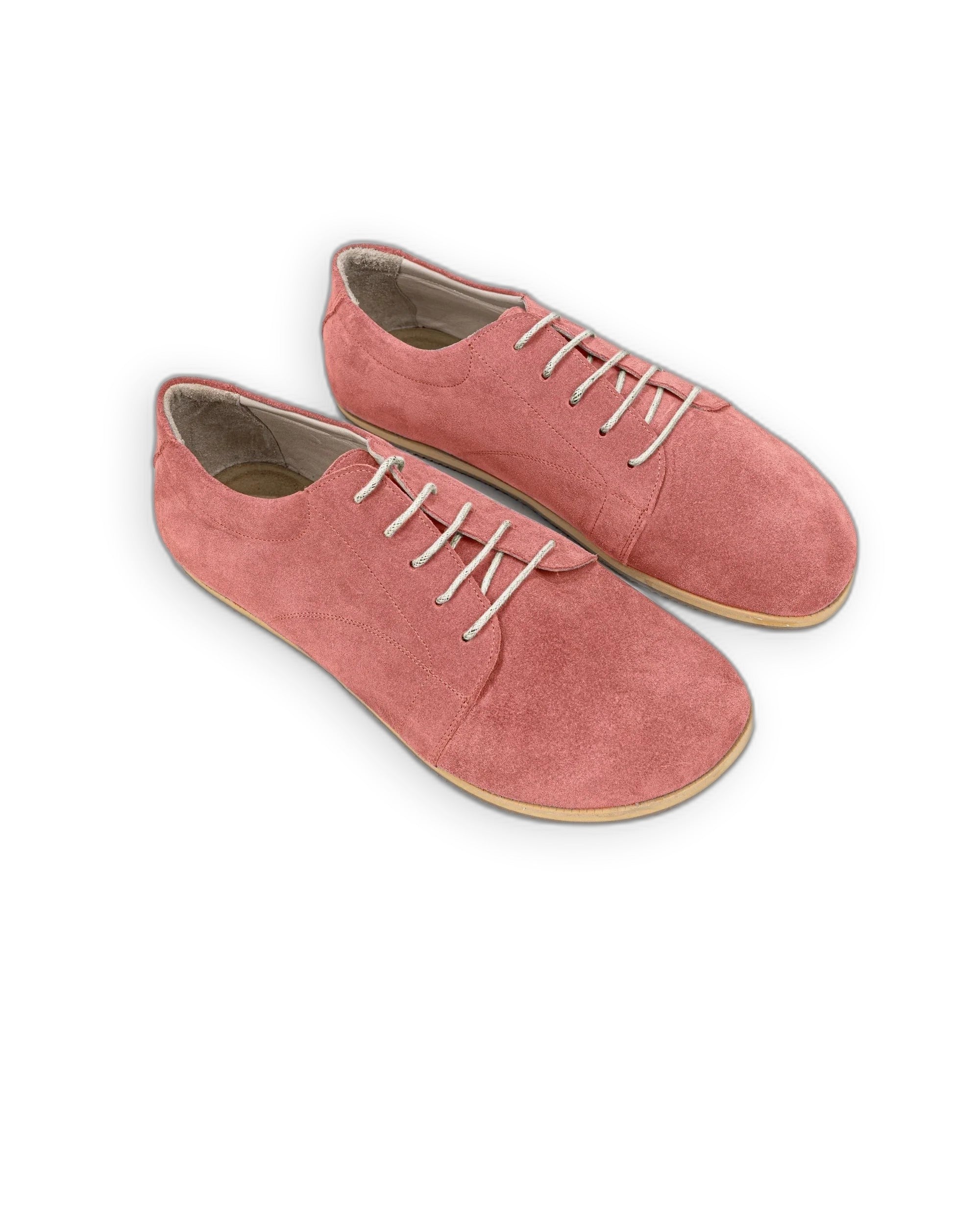 Men's Pink Suede Barefoot Sneaker - Handcrafted Calf Leather Wide Toe Box | Bespoky