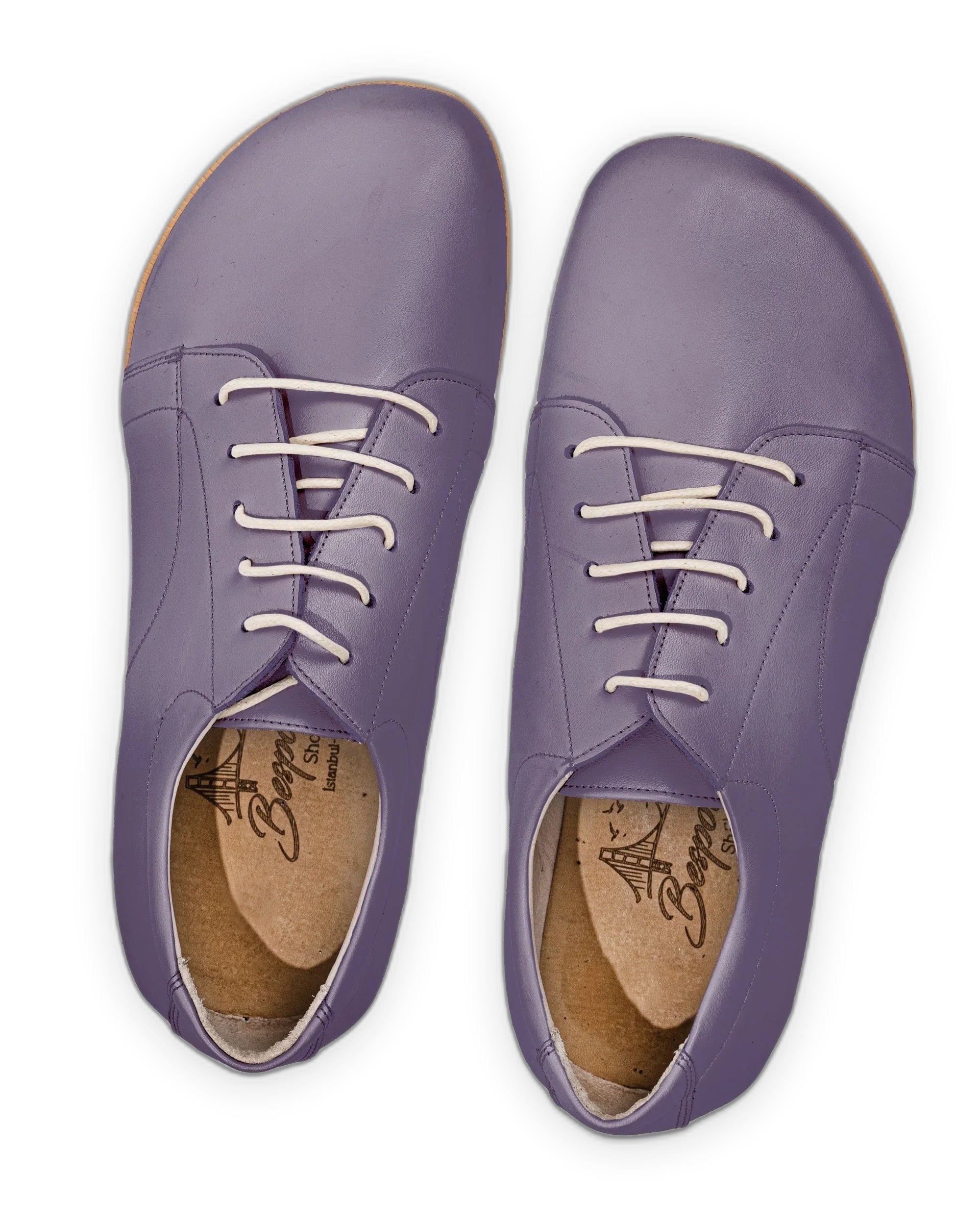 Pair Purple Barefoot Sneaker - Barefoot Wide Toe Calf Leather | Bespoky