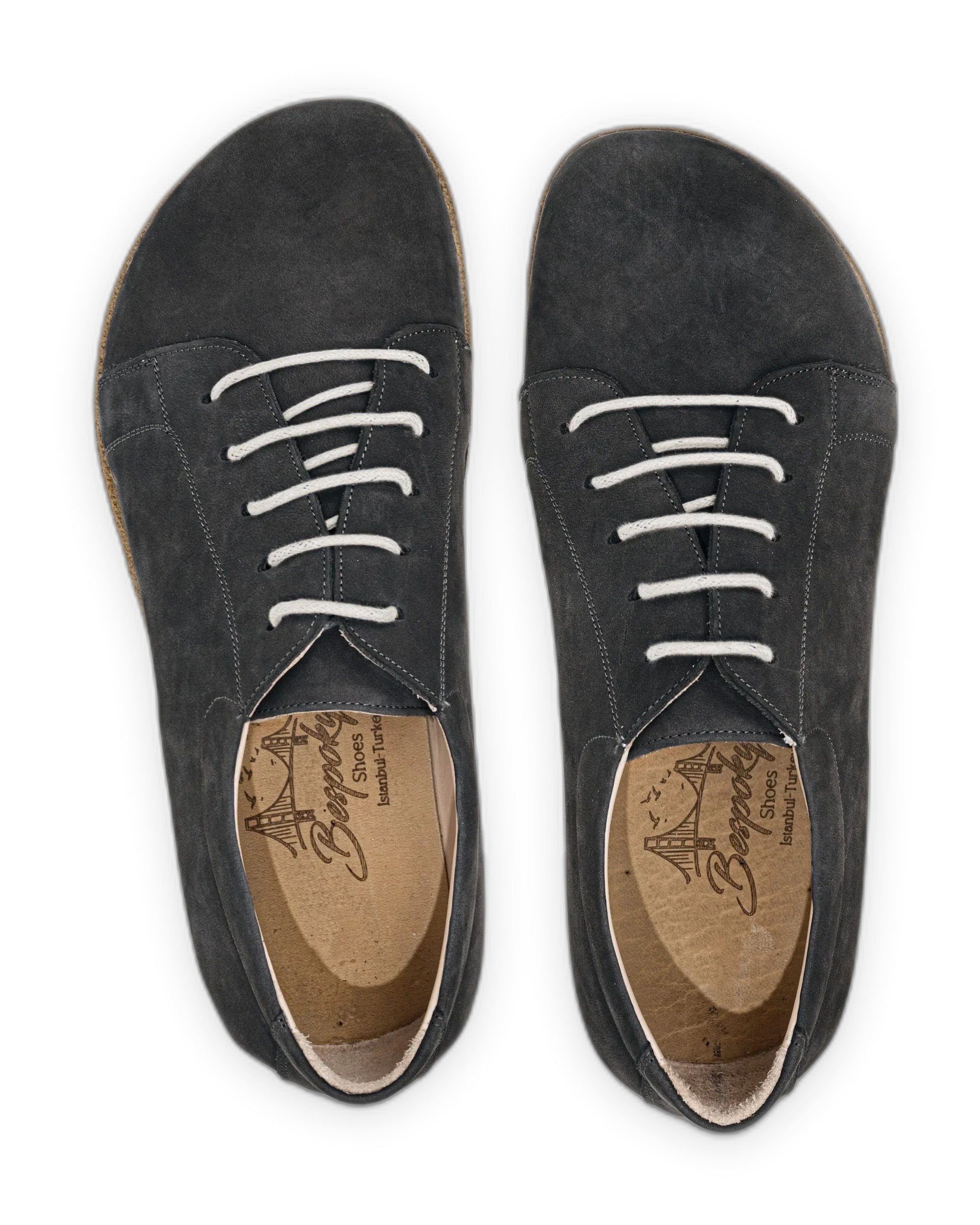 Side view Smoked Nubuck Barefoot Sneaker - Calf Leather Zero Drop | Bespoky