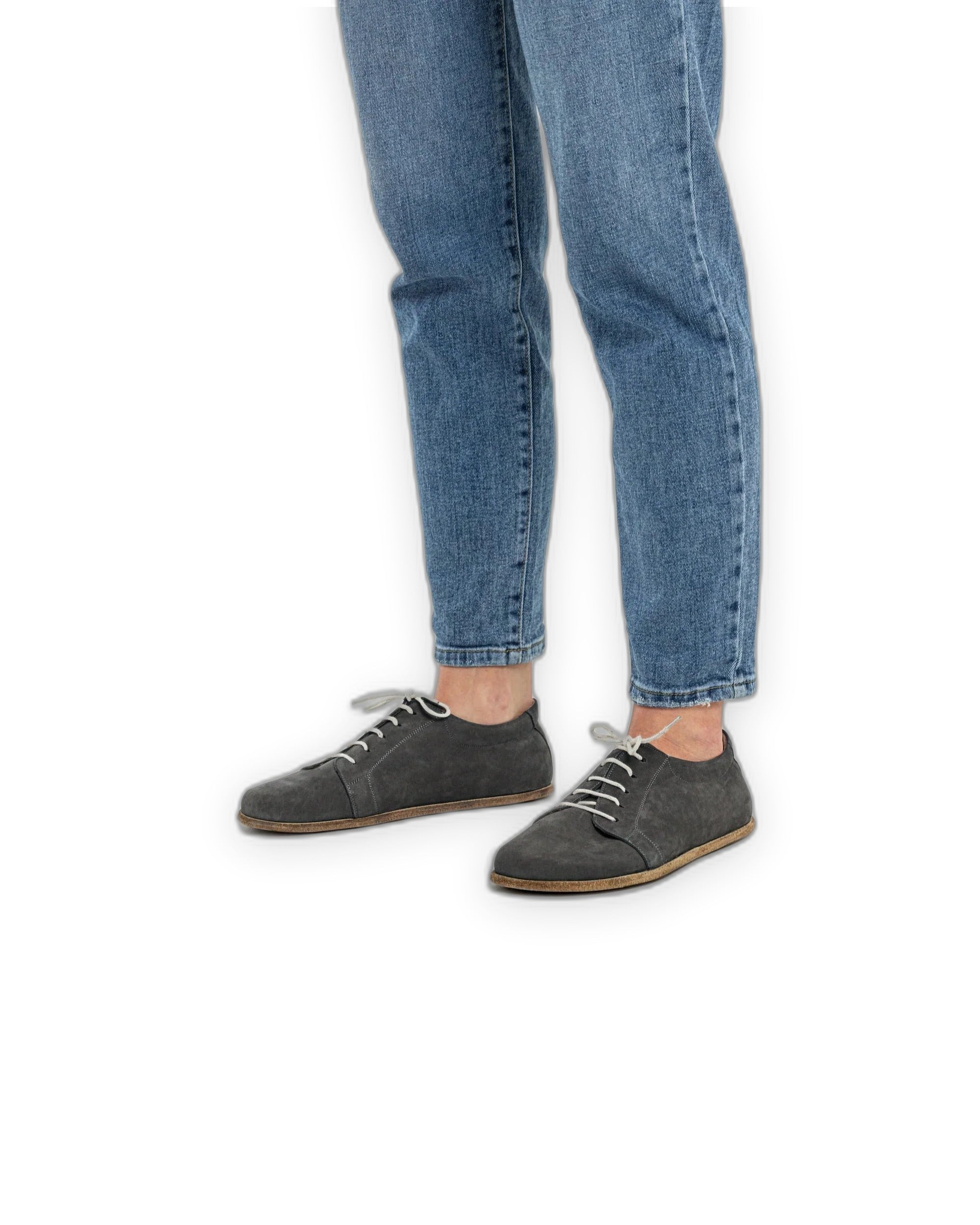 Detail Smoked Nubuck Barefoot Sneaker - Handcrafted Calf Leather Turkey | Bespoky