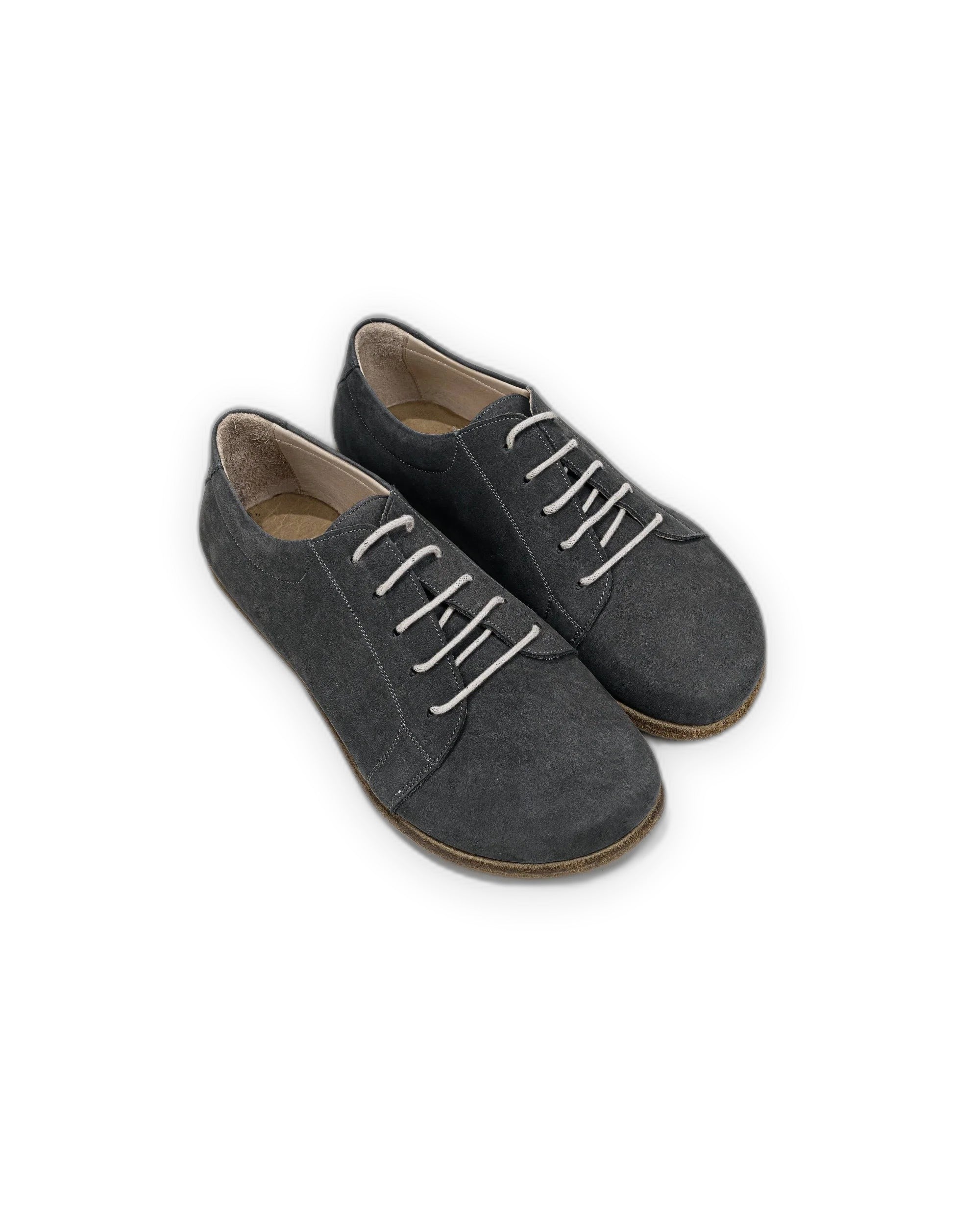 Men's Smoked Nubuck Barefoot Sneaker - Handcrafted Calf Leather Wide Toe Box | Bespoky