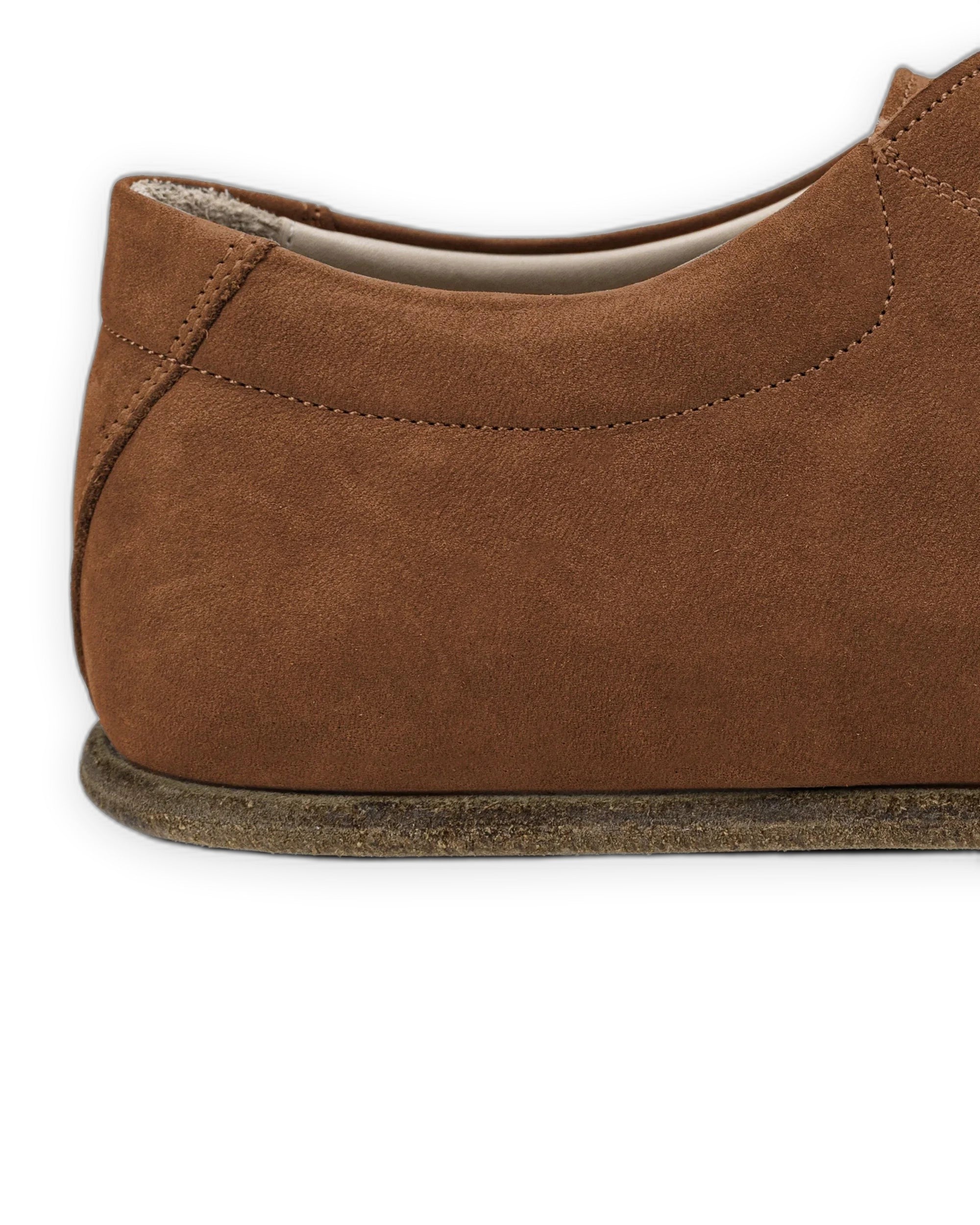 Top view Tan Nubuck Barefoot Sneaker - Handcrafted Calf Leather | Bespoky