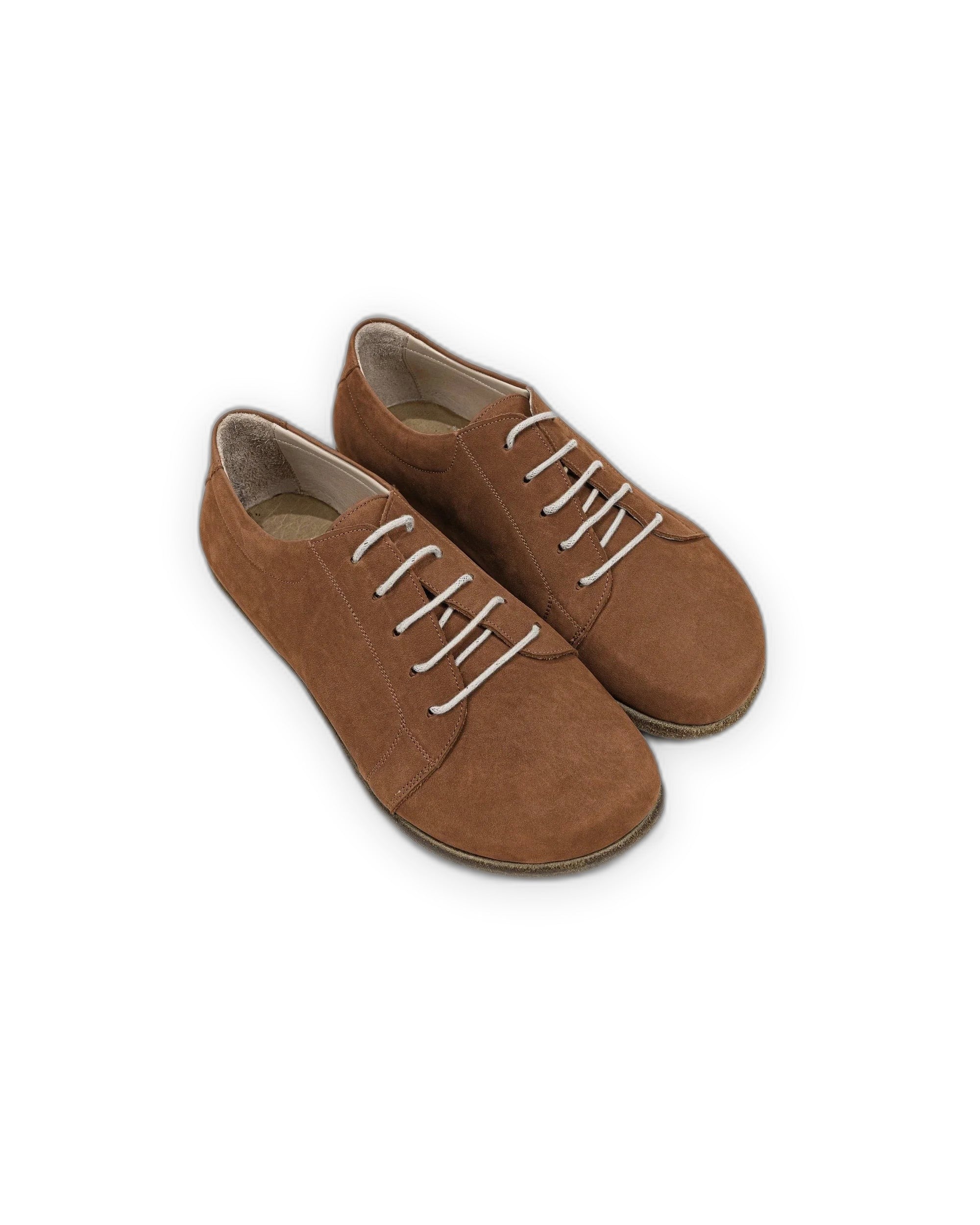 Men's Tan Nubuck Barefoot Sneaker - Handcrafted Calf Leather Wide Toe Box | Bespoky
