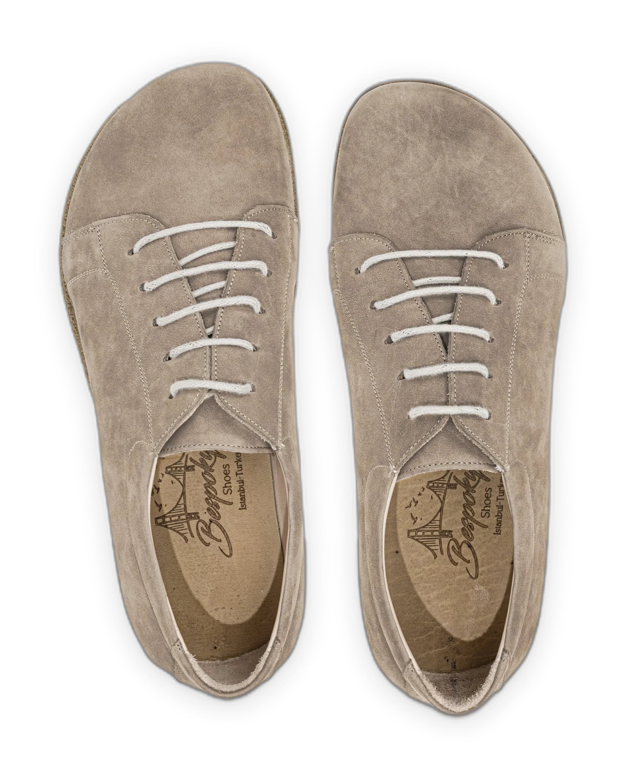 Side view Beige Barefoot Sneaker - Calf Leather Zero Drop | Bespoky