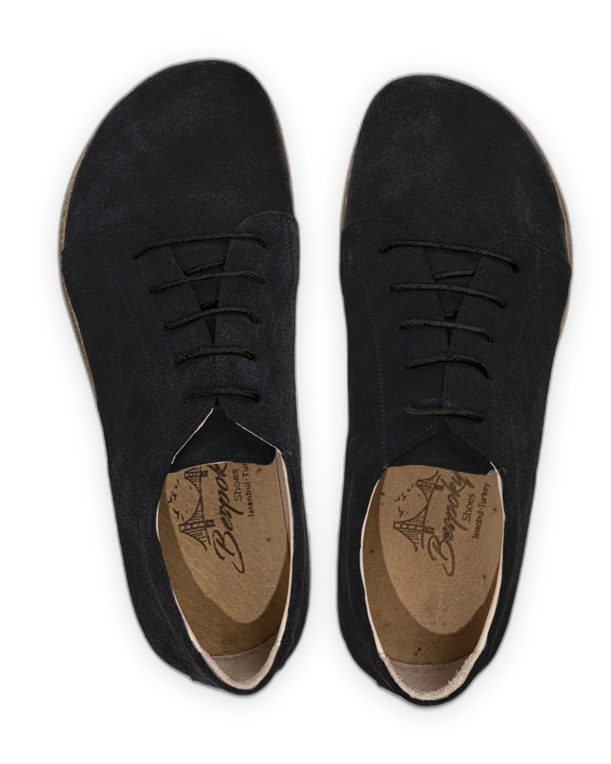 Side view Black Barefoot Sneaker - Calf Leather Zero Drop | Bespoky