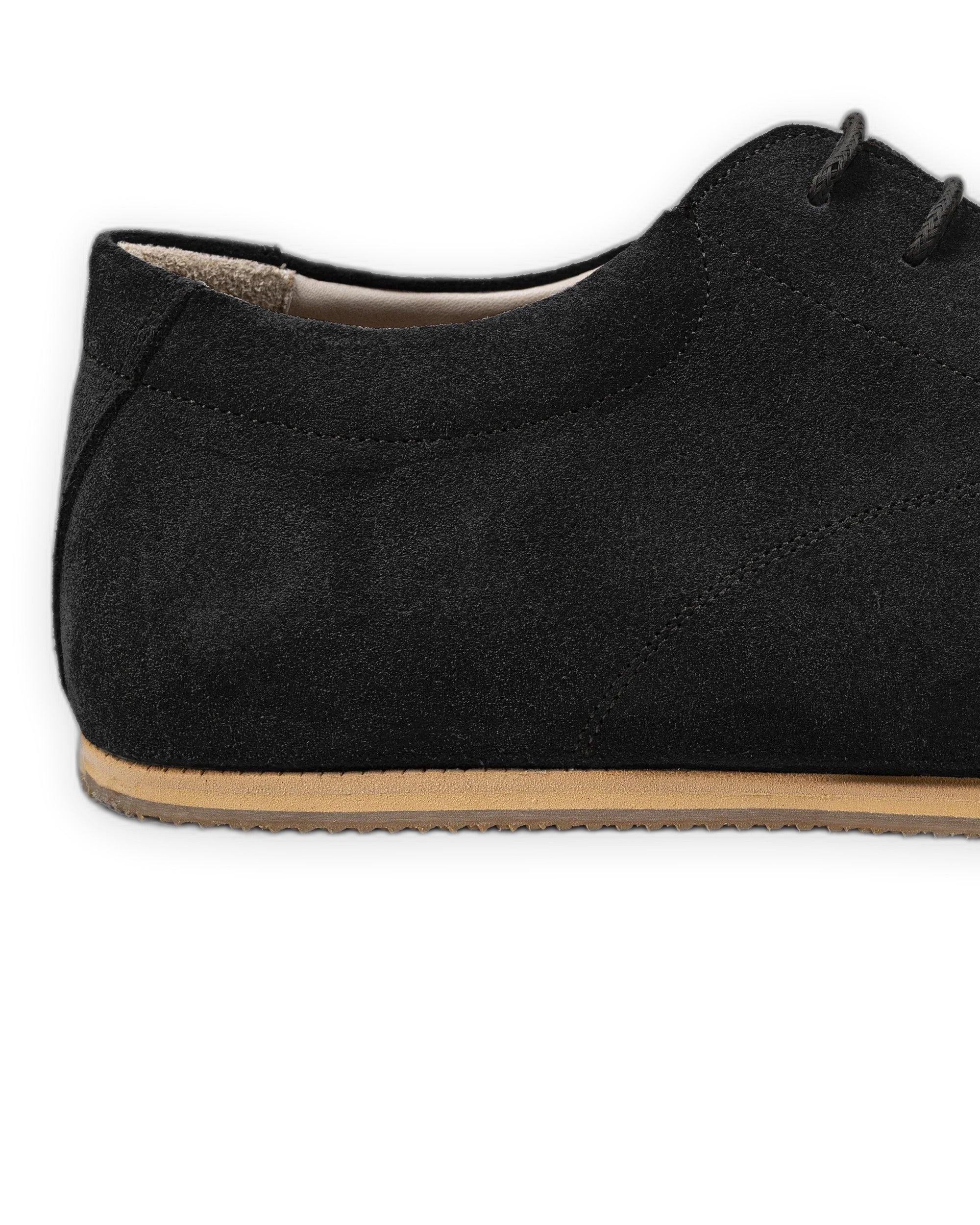 Side view Black Barefoot Sneaker - Calf Leather Zero Drop | Bespoky