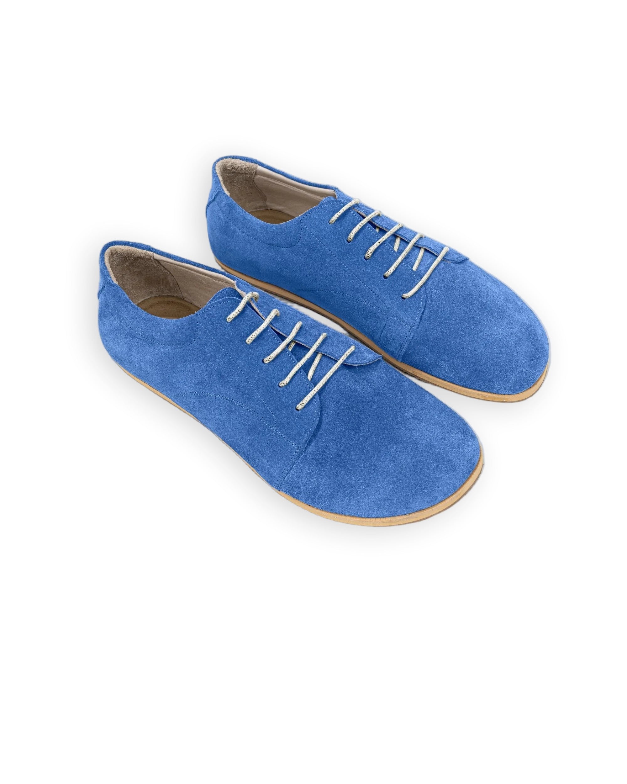 Women's Blue Barefoot Sneaker - Handcrafted Calf Leather Wide Toe Box | Bespoky