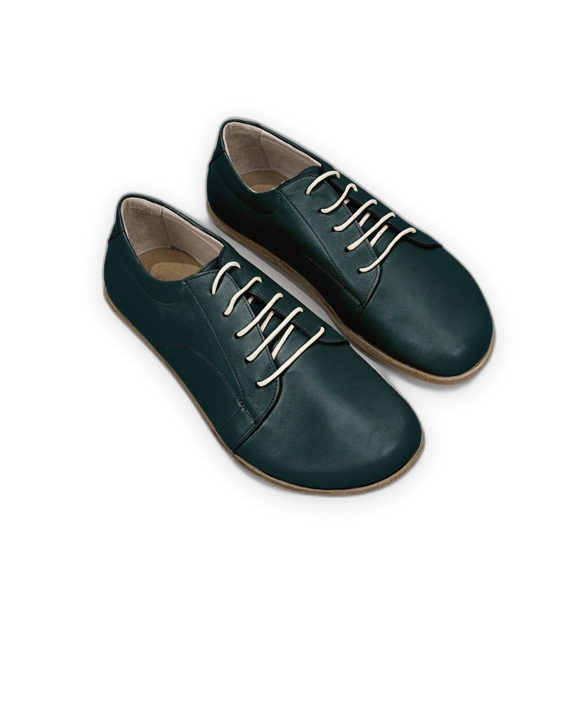 Women's Dark Green Barefoot Sneaker - Handcrafted Calf Leather Wide Toe Box | Bespoky