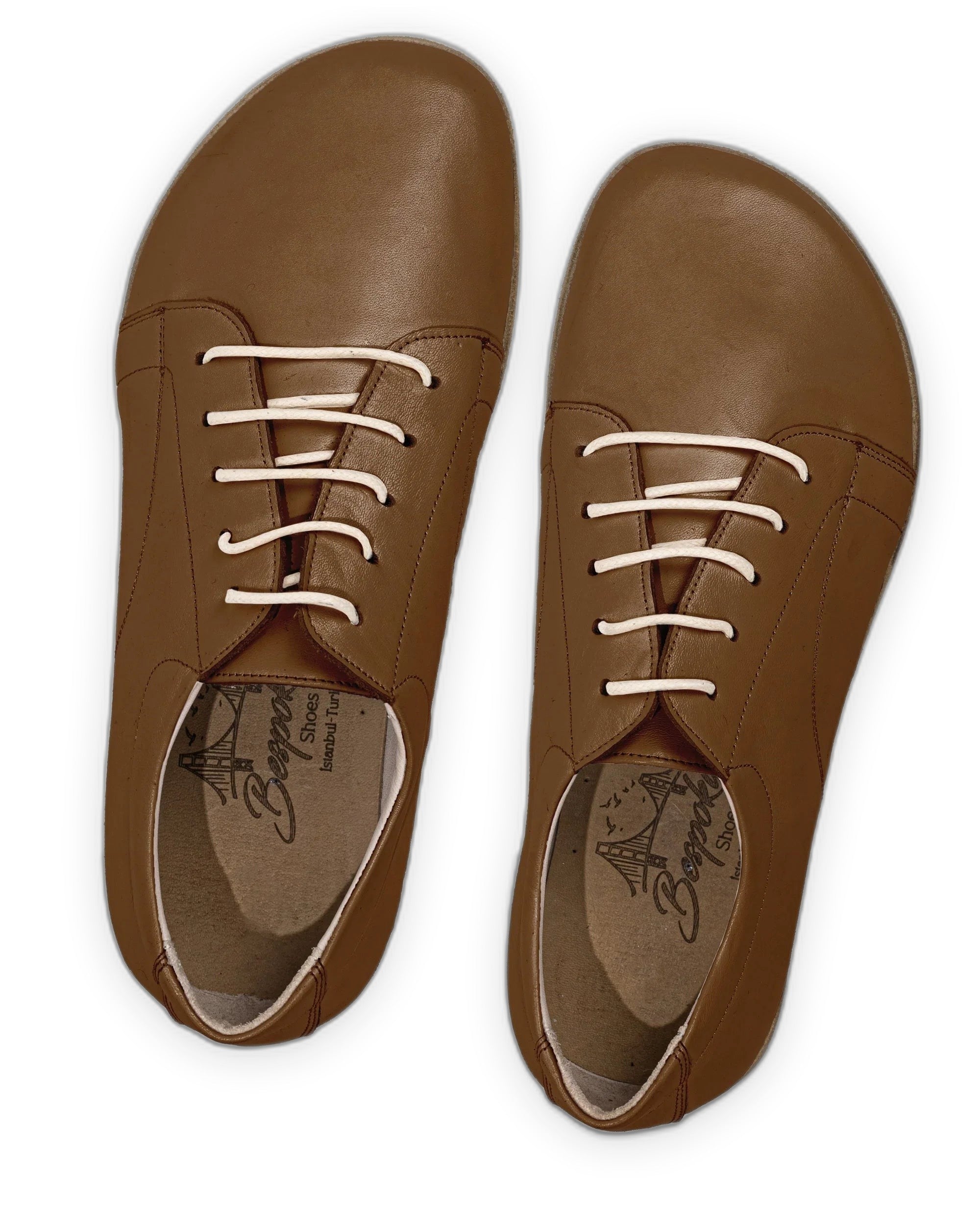 Side view Dark Tan Barefoot Sneaker - Calf Leather Zero Drop | Bespoky