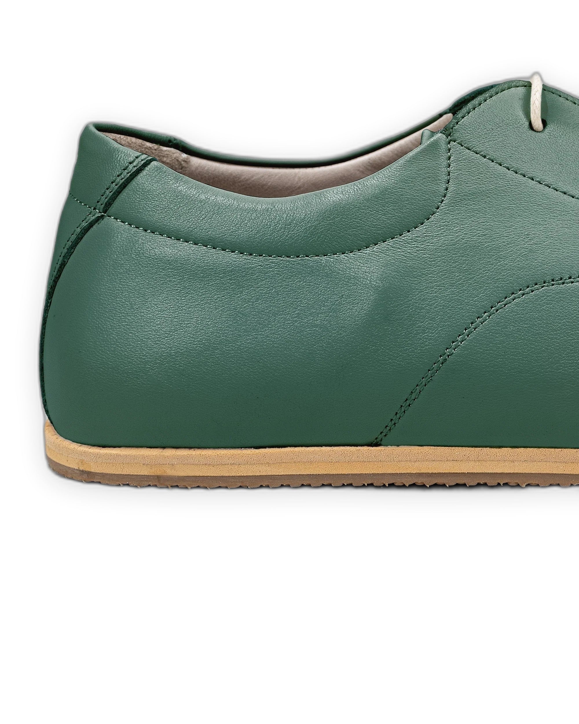 Top view Green Barefoot Sneaker - Handcrafted Calf Leather | Bespoky