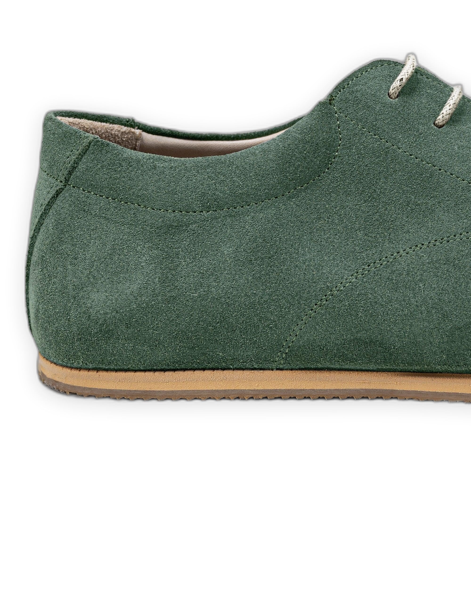 Side view Green Barefoot Sneaker - Calf Leather Zero Drop | Bespoky