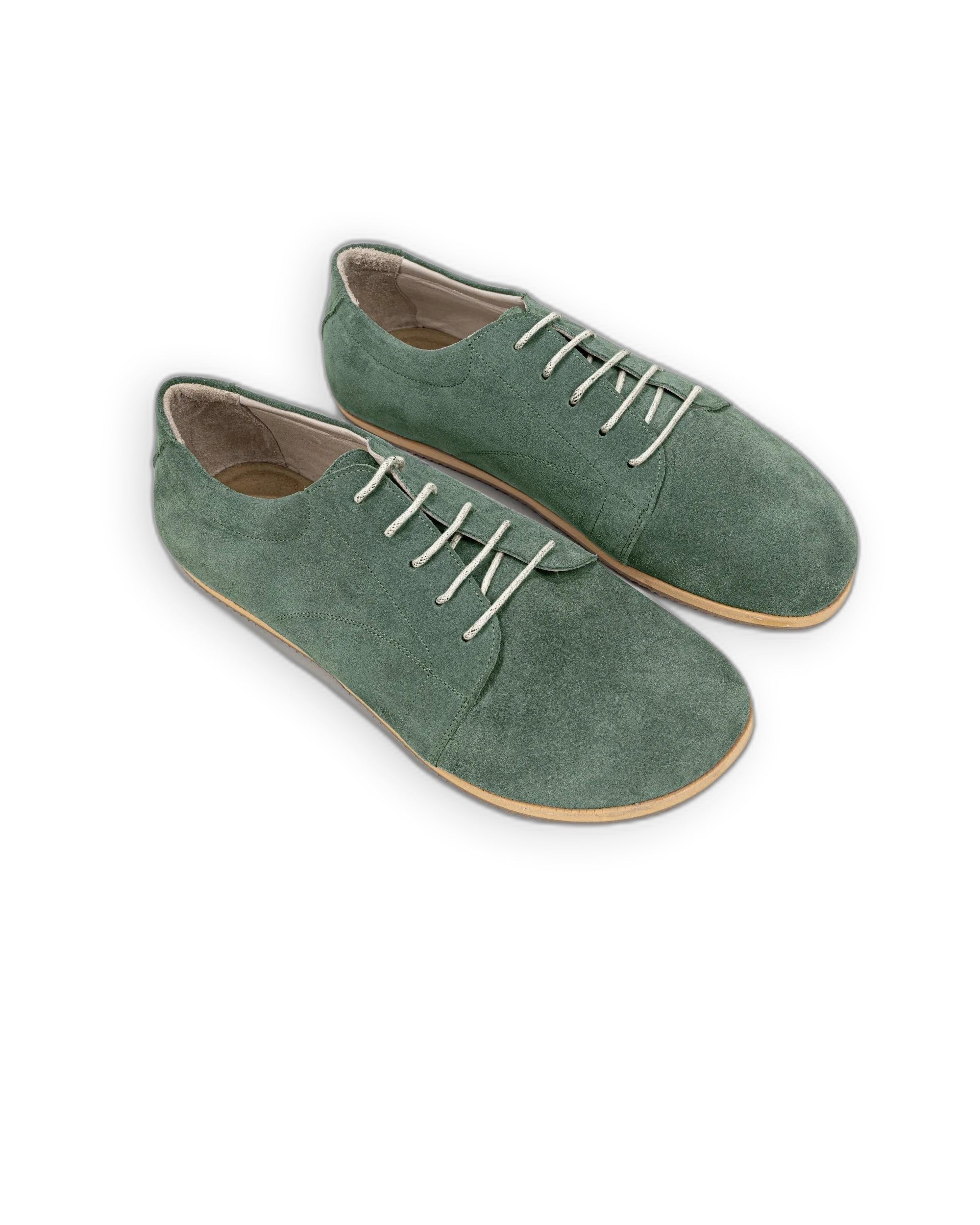 Women's Green Barefoot Sneaker - Handcrafted Calf Leather Wide Toe Box | Bespoky