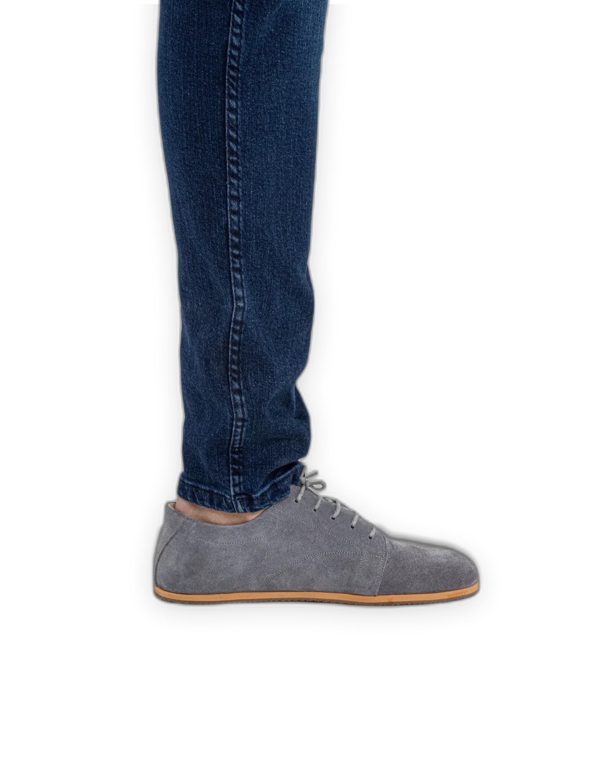 Pair Grey Barefoot Sneaker - Barefoot Wide Toe Calf Leather | Bespoky