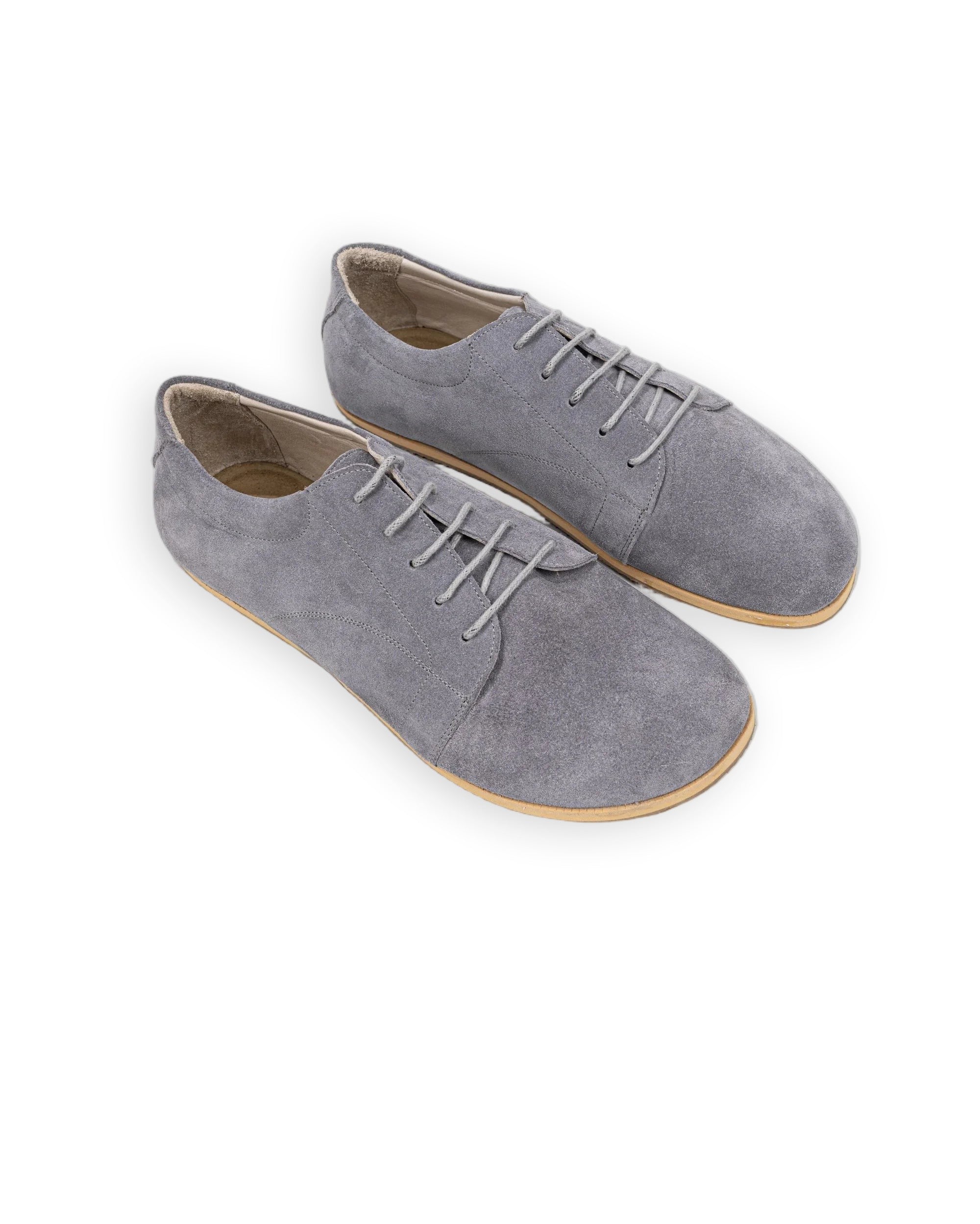 Women's Grey Barefoot Sneaker - Handcrafted Calf Leather Wide Toe Box | Bespoky