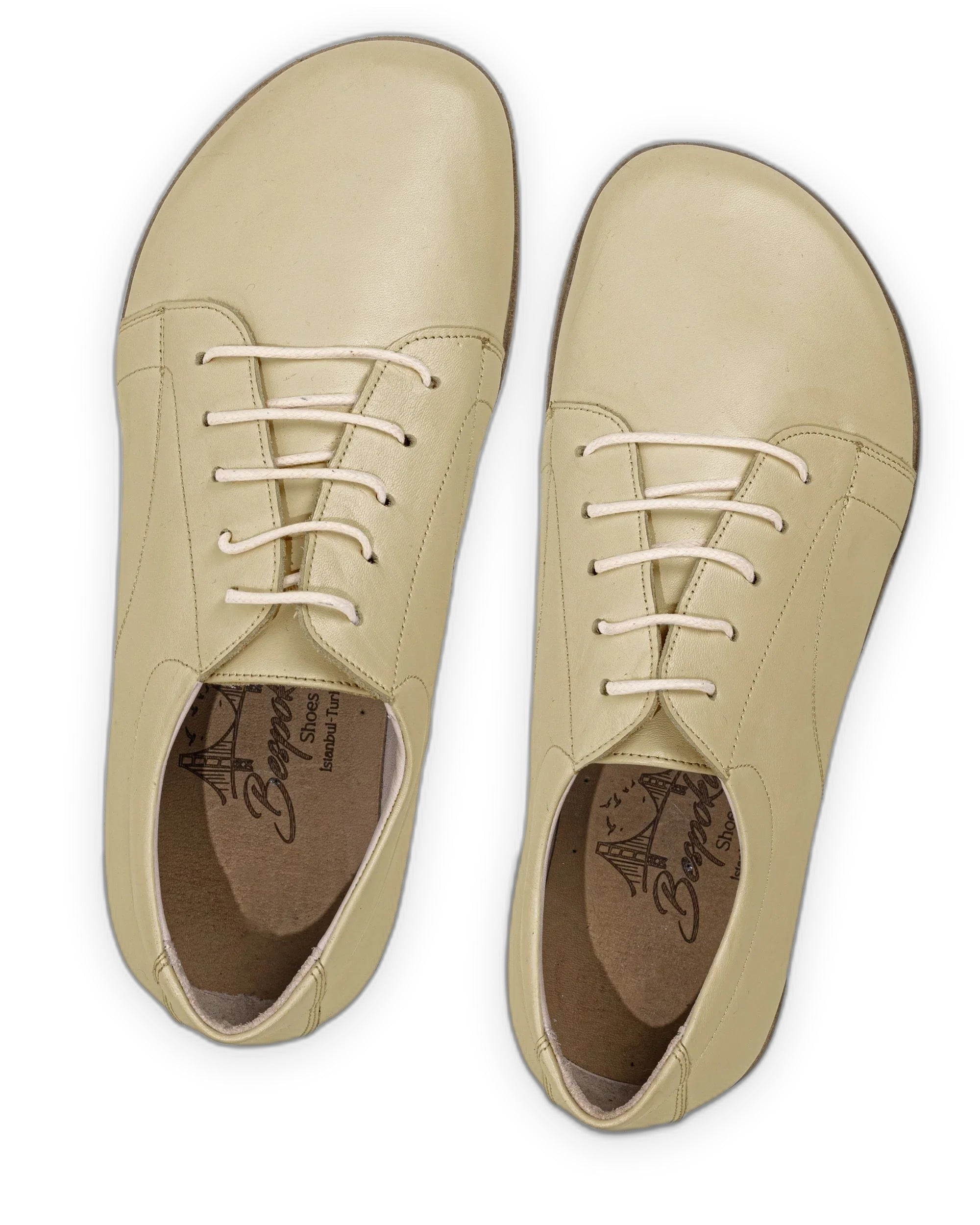 Side view Yellow Barefoot Sneaker - Calf Leather Zero Drop | Bespoky
