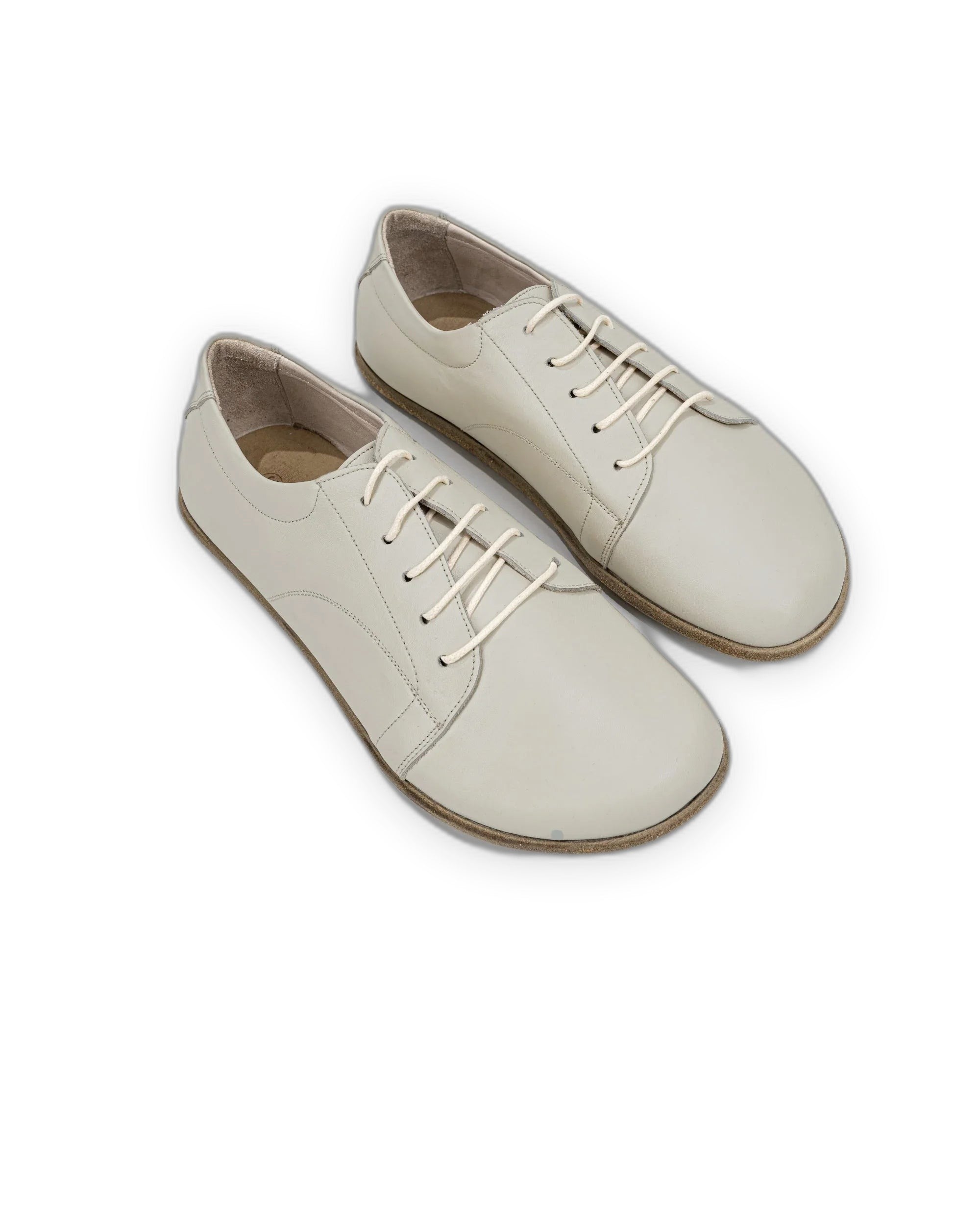 Women's Lucas Beige Barefoot Sneaker - Handcrafted Calf Leather Wide Toe Box | Bespoky