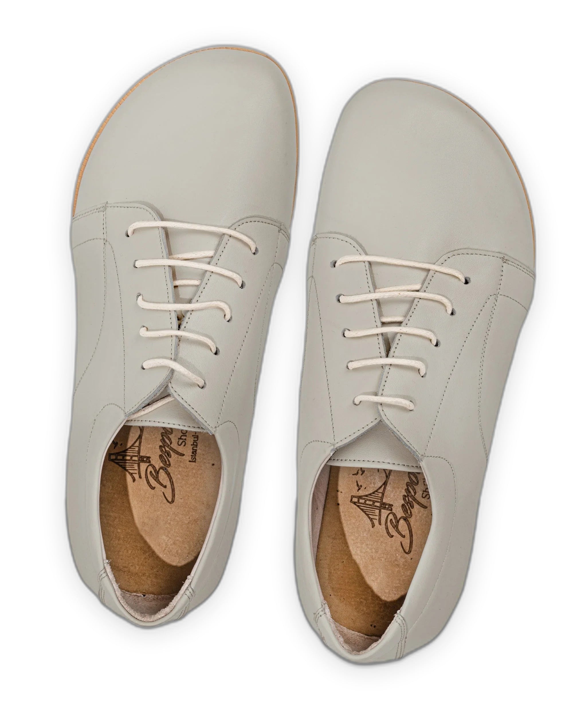 Side view Lucas Beige Barefoot Sneaker - Calf Leather Zero Drop | Bespoky