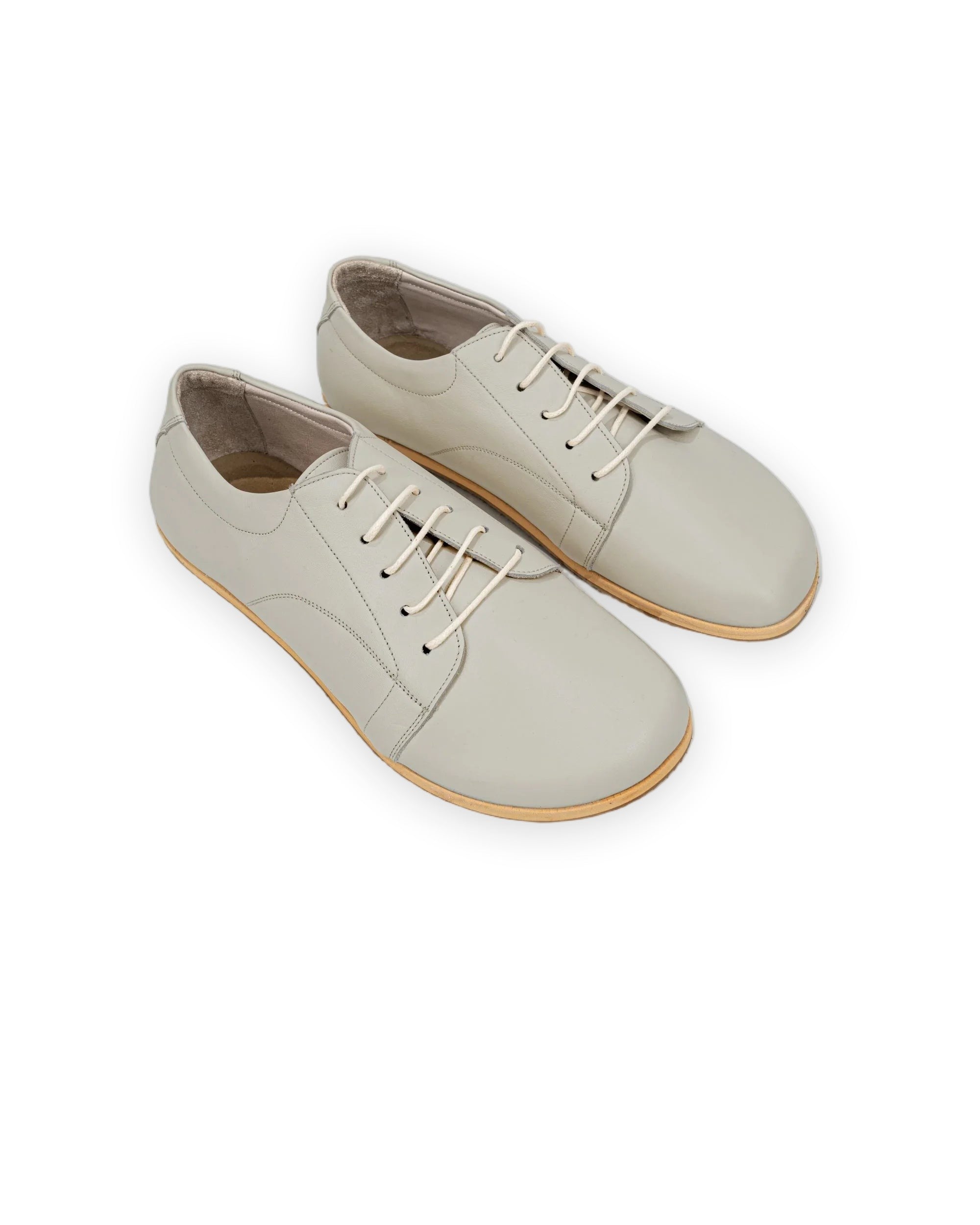Women's Lucas Beige Barefoot Sneaker - Handcrafted Calf Leather Wide Toe Box | Bespoky