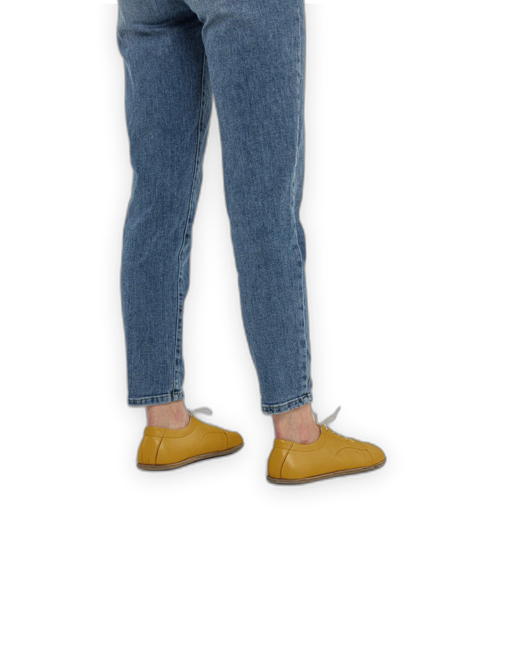 Pair Mustard Barefoot Sneaker - Barefoot Wide Toe Calf Leather | Bespoky