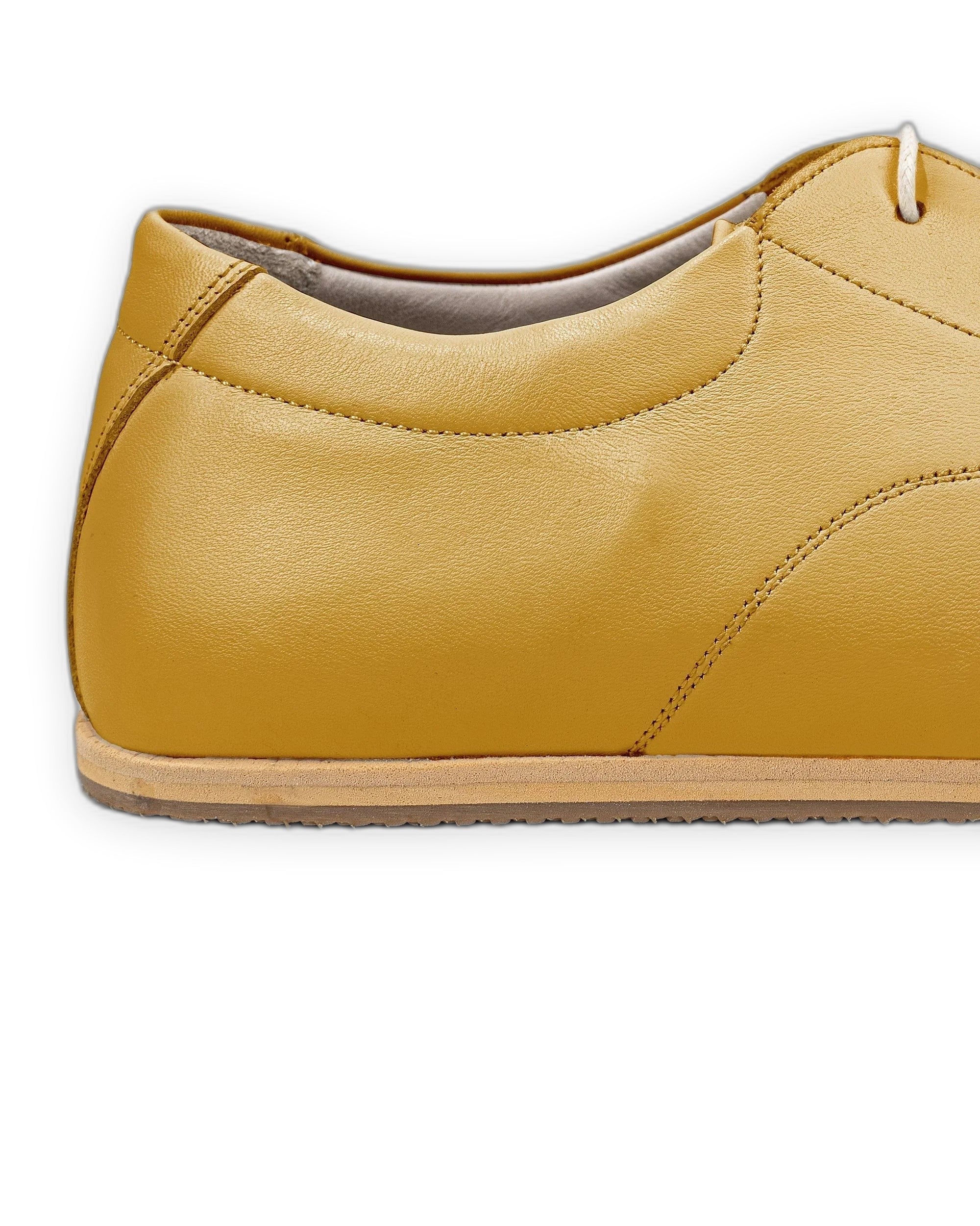 Top view Mustard Barefoot Sneaker - Handcrafted Calf Leather | Bespoky