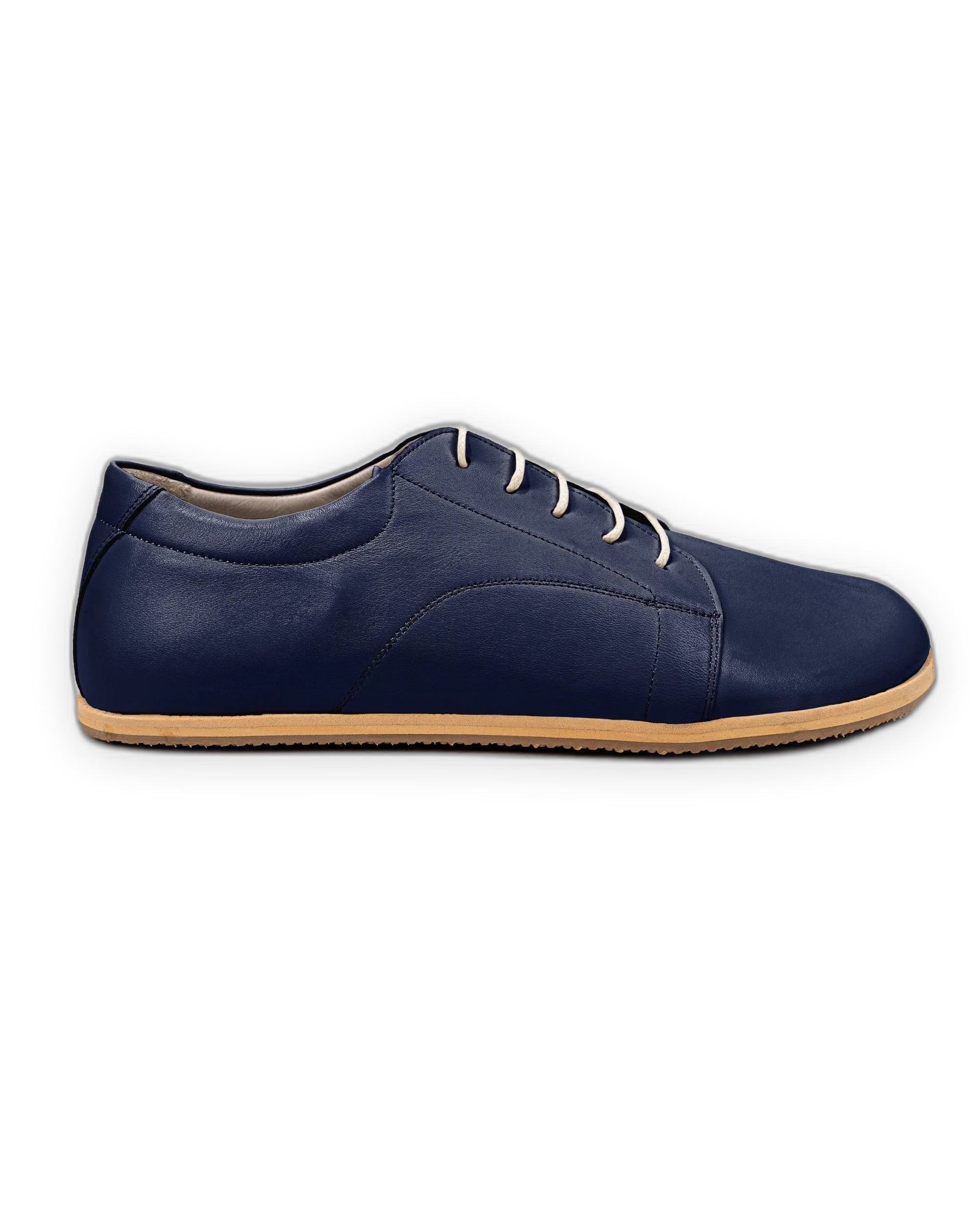 Side view Navy Blue Barefoot Sneaker - Calf Leather Zero Drop | Bespoky