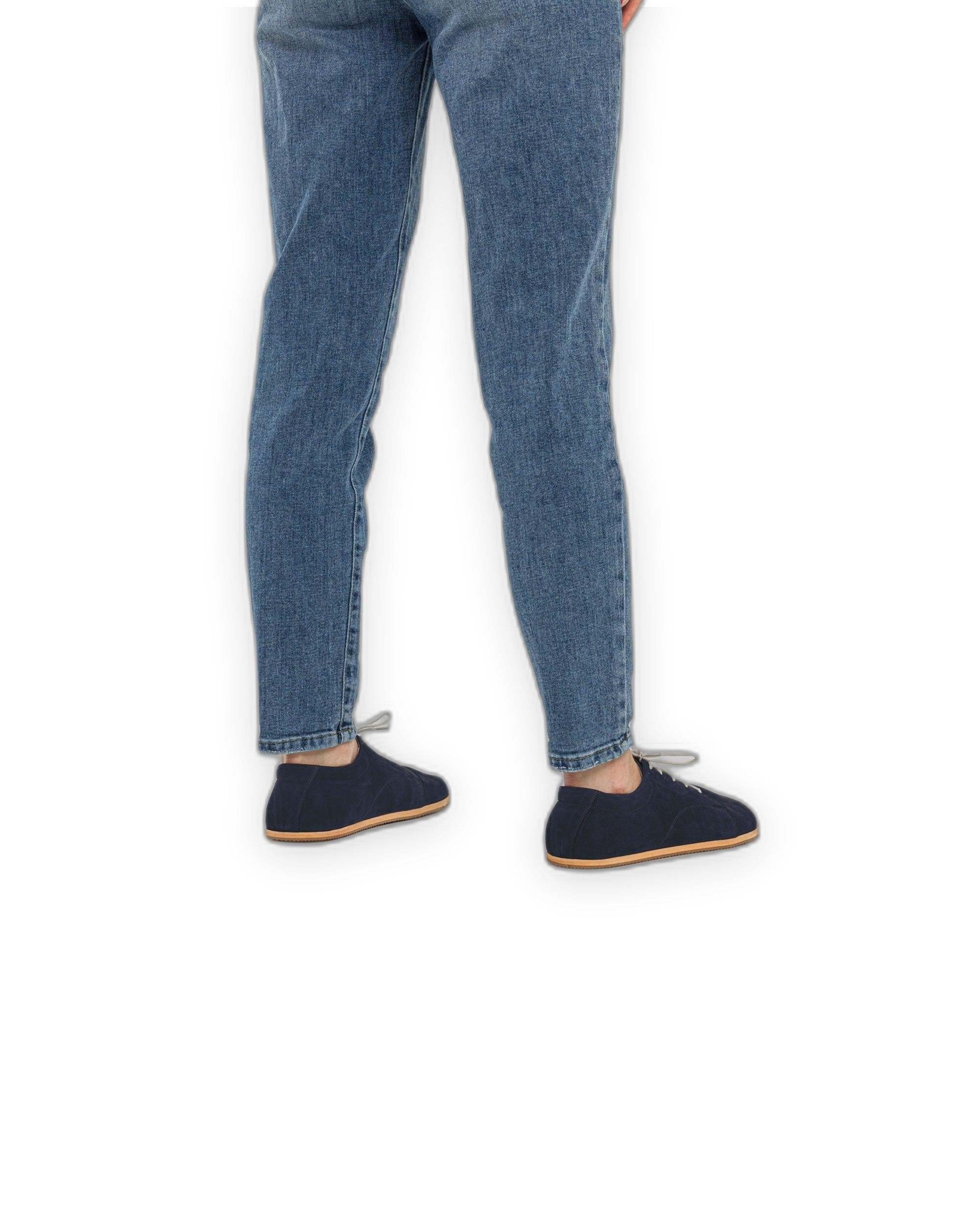 Pair Navy Barefoot Sneaker - Barefoot Wide Toe Calf Leather | Bespoky