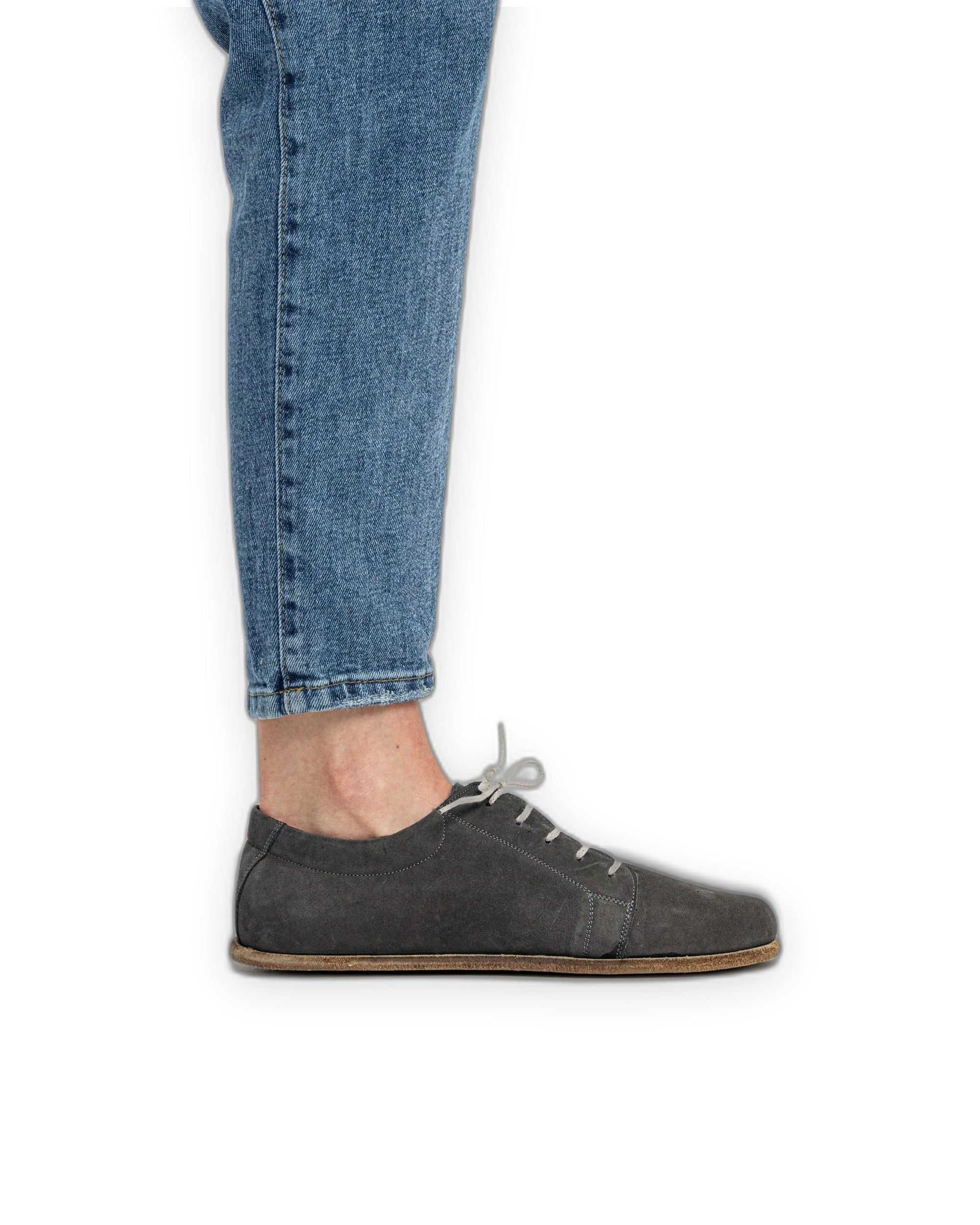 Pair Smoked Barefoot Sneaker - Barefoot Wide Toe Calf Leather | Bespoky