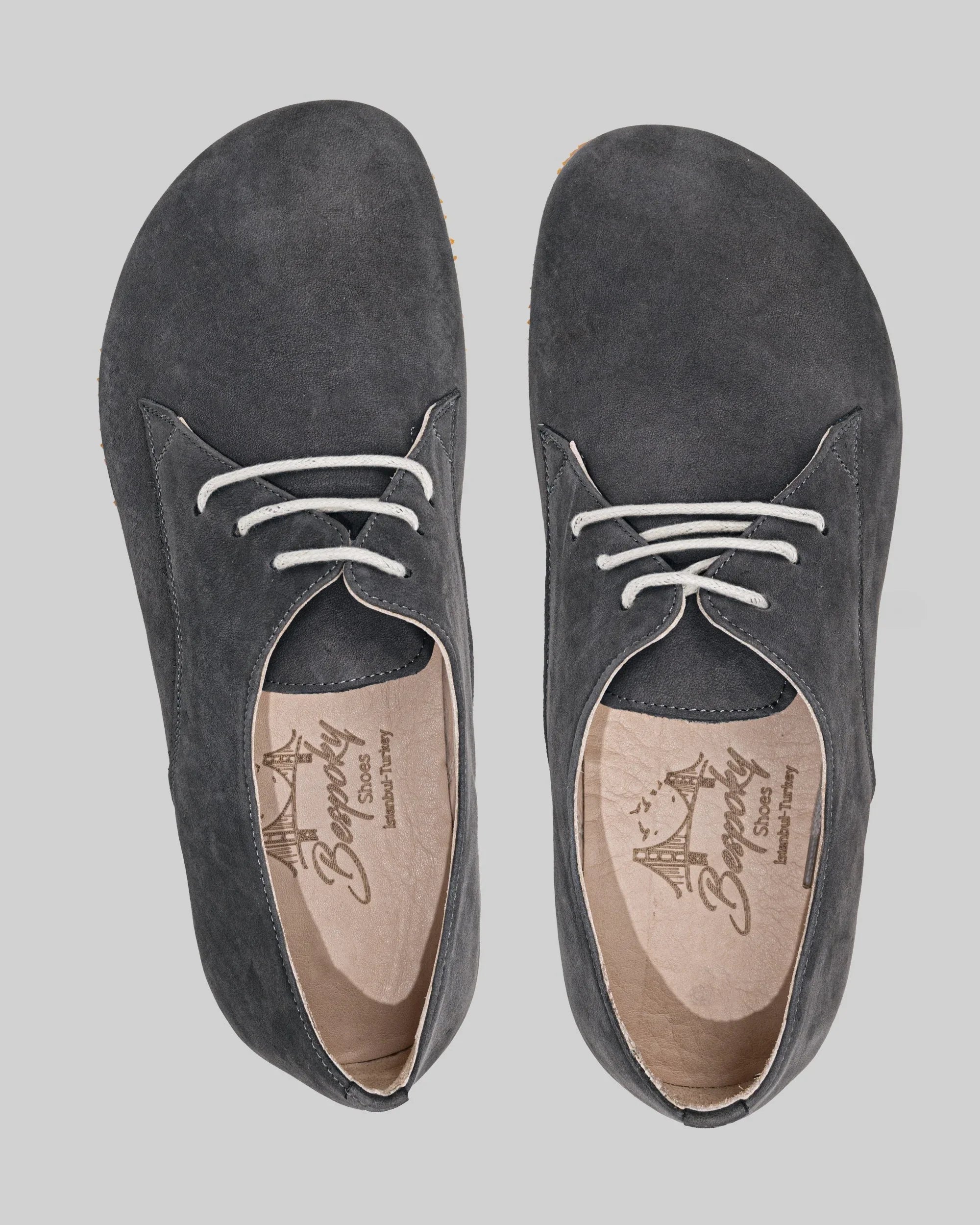 Detail Smoked Nubuck Oxford Shoes - Handcrafted Calf Leather Turkey | Bespoky