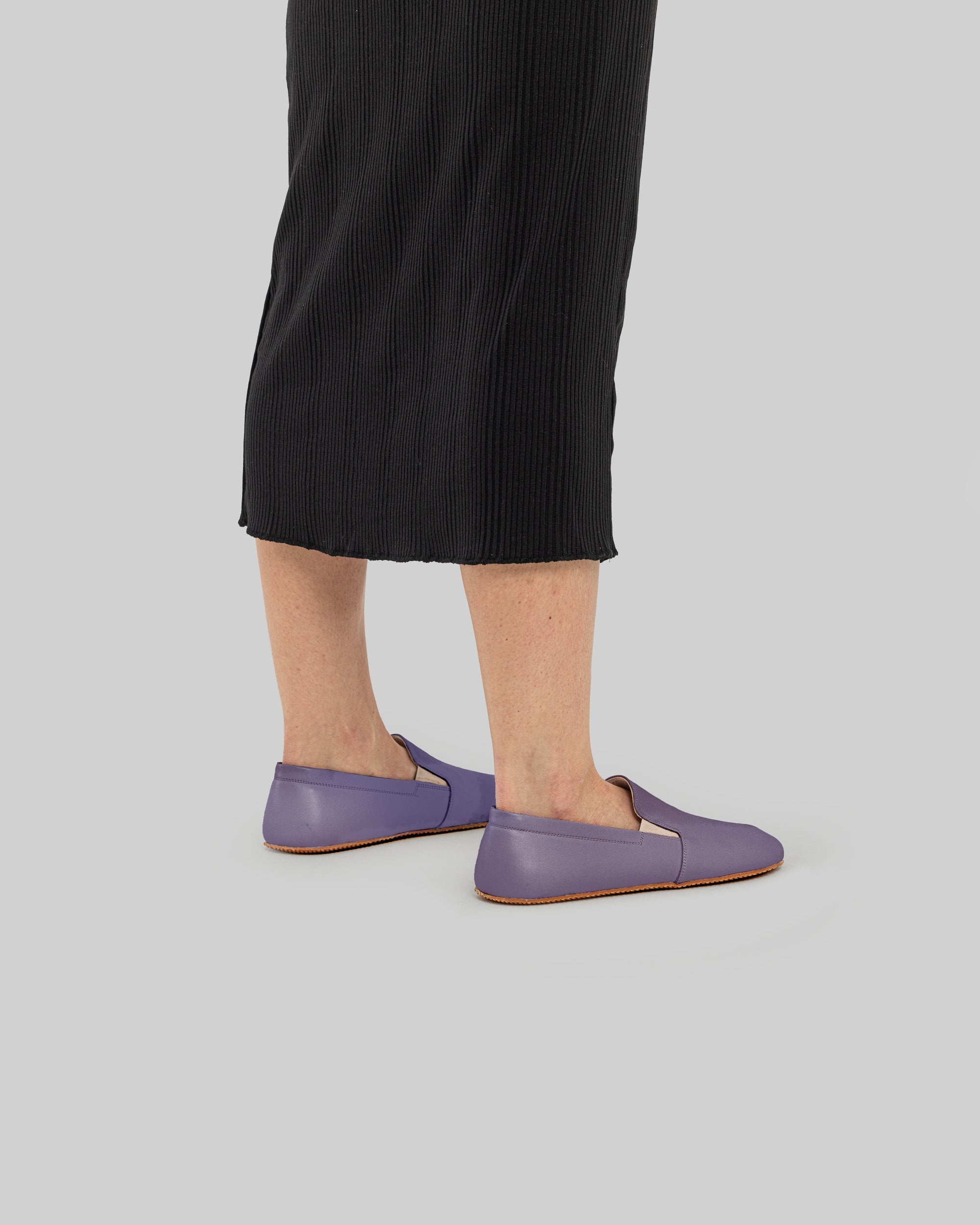 Pair Purple Barefoot Shoes - Barefoot Wide Toe Calf Leather | Bespoky