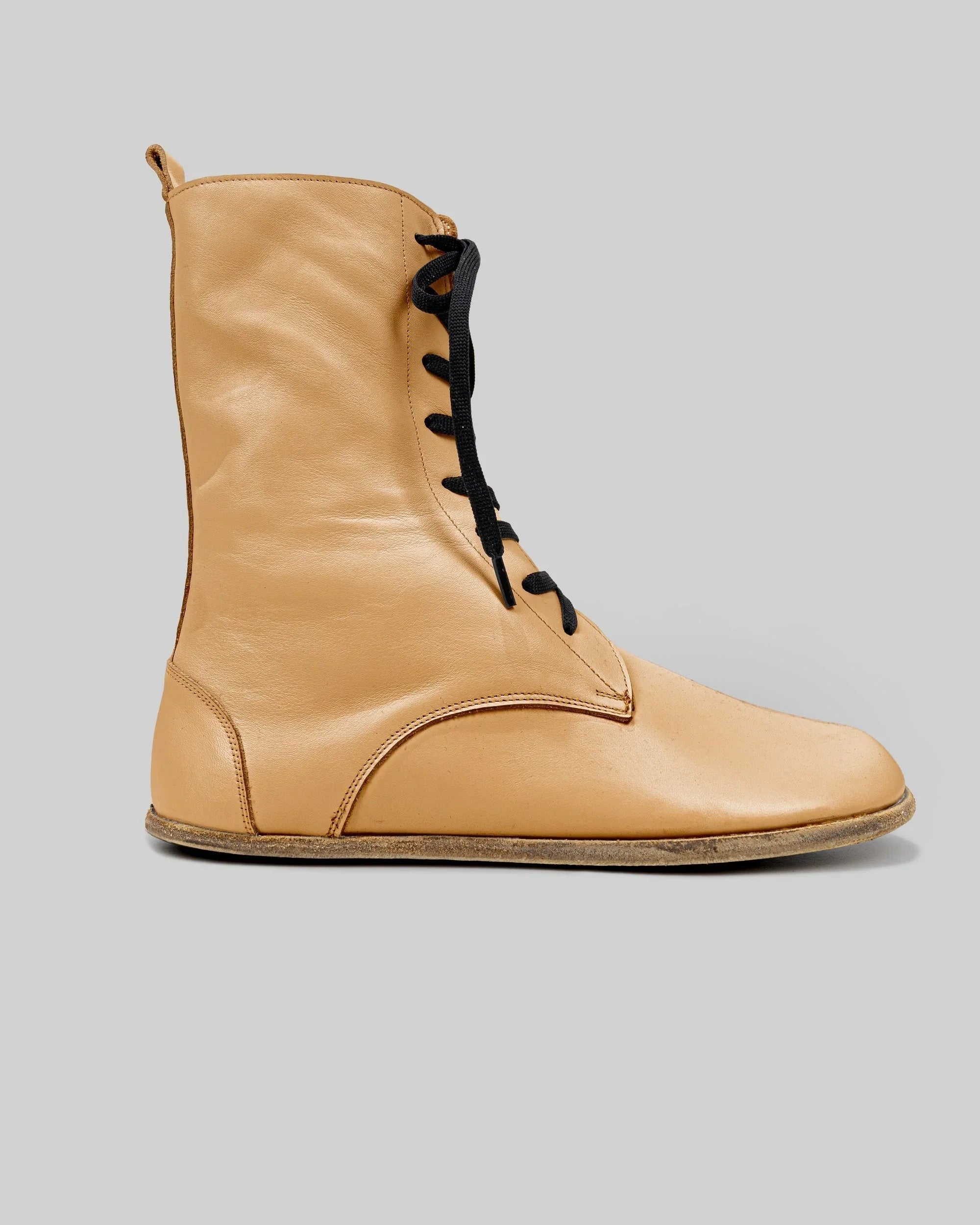 Detail Melon Yellow Barefoot Boot - Handcrafted Calf Leather Turkey | Bespoky