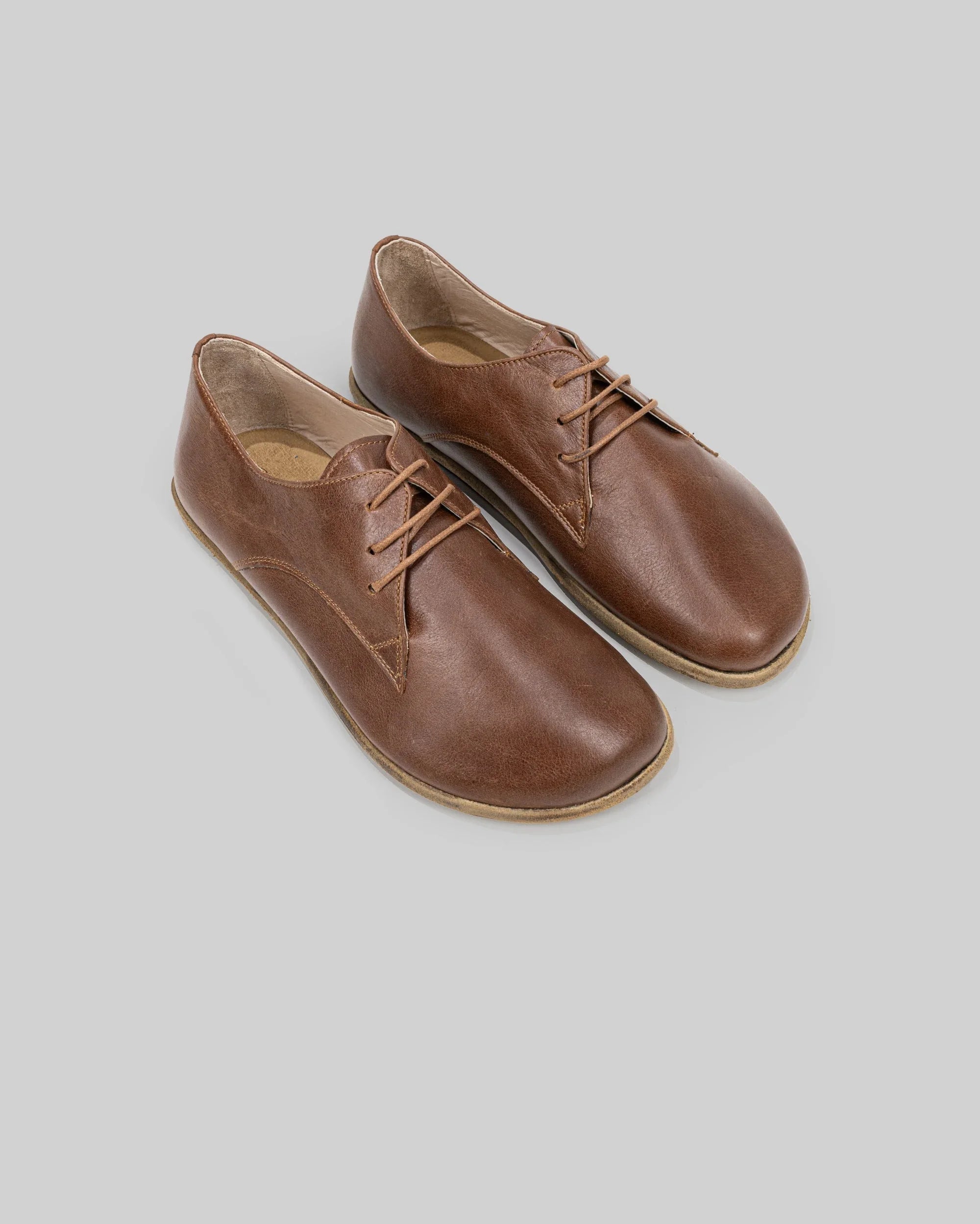 Men's Brown Oxford Shoes - Handcrafted Calf Leather Wide Toe Box | Bespoky