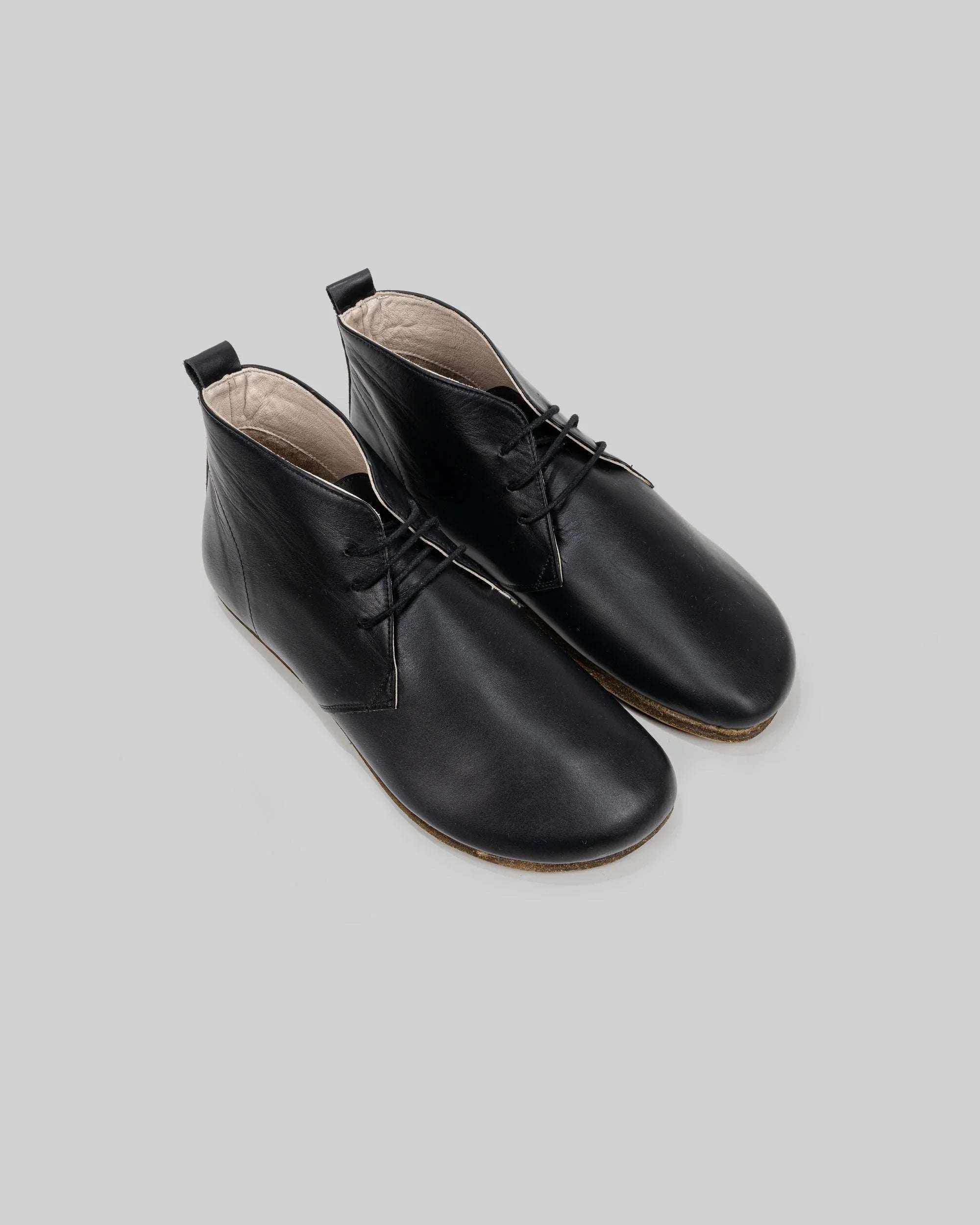 Men's Black Ankle Boots - Handcrafted Calf Leather Wide Toe Box | Bespoky