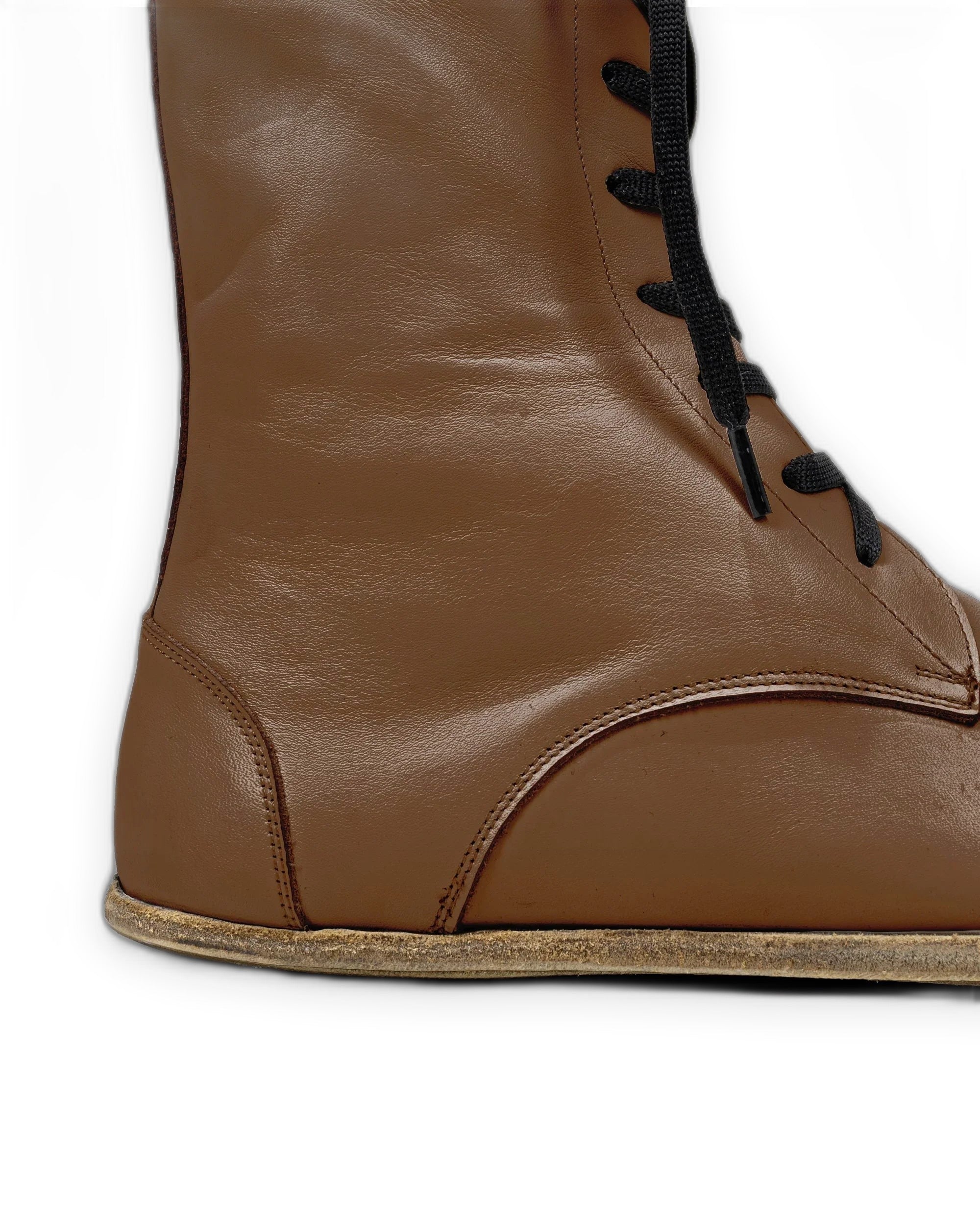 Top view Dark Tan Barefoot Boot - Handcrafted Calf Leather | Bespoky